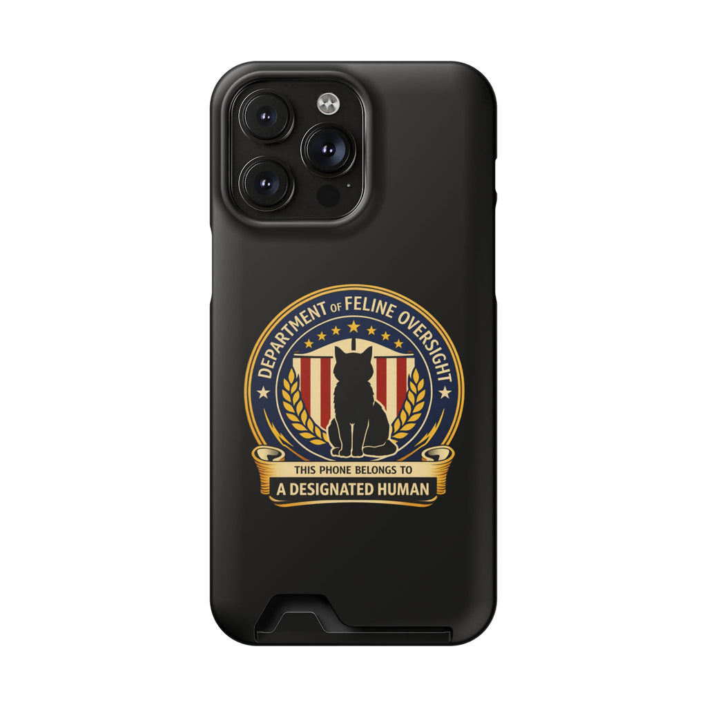 Department of Feline Oversight Samsung Galaxy Case – “Designated Human” Cat Seal, Slim Protective Case with Card Slot