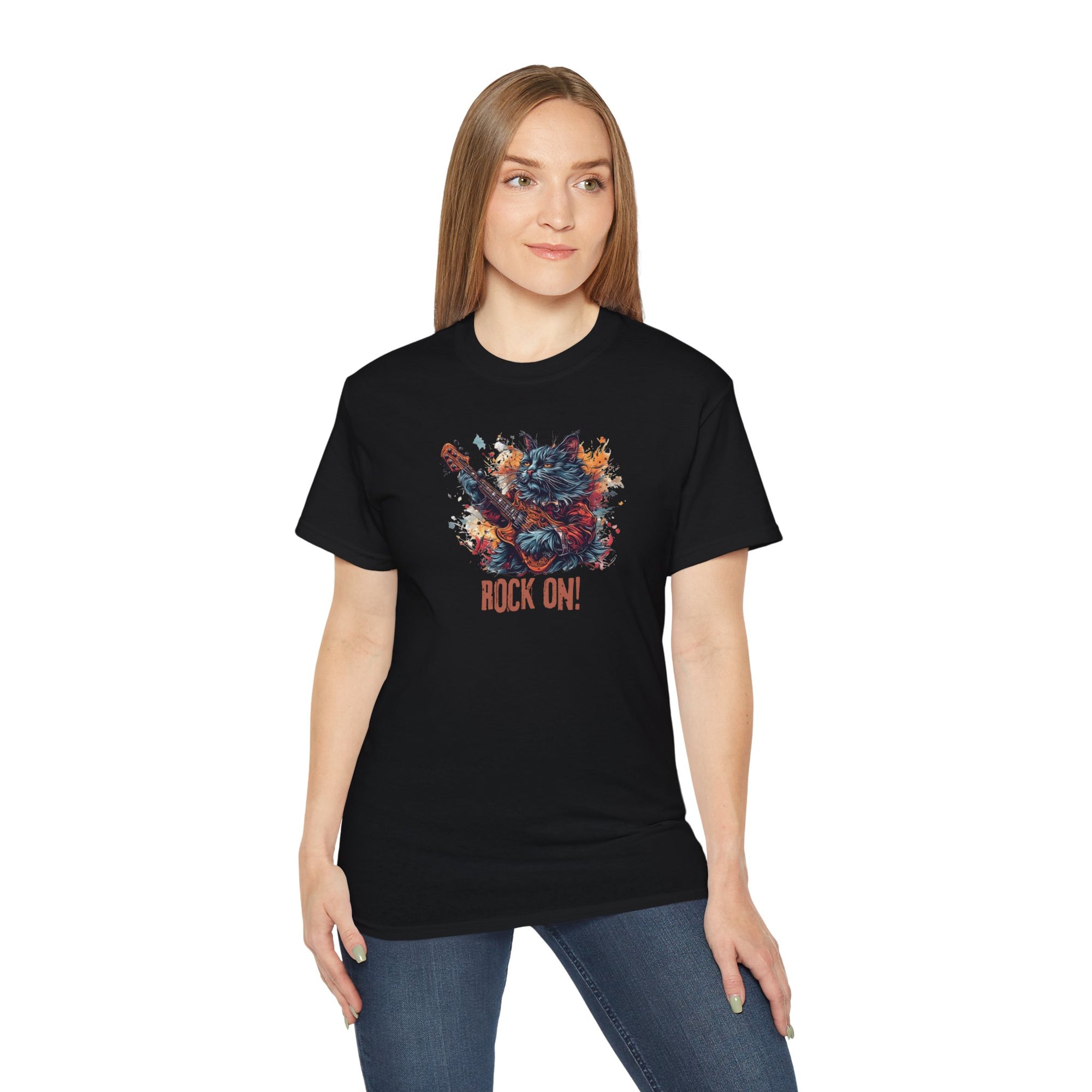 Rock On Cat Unisex Music Tee
