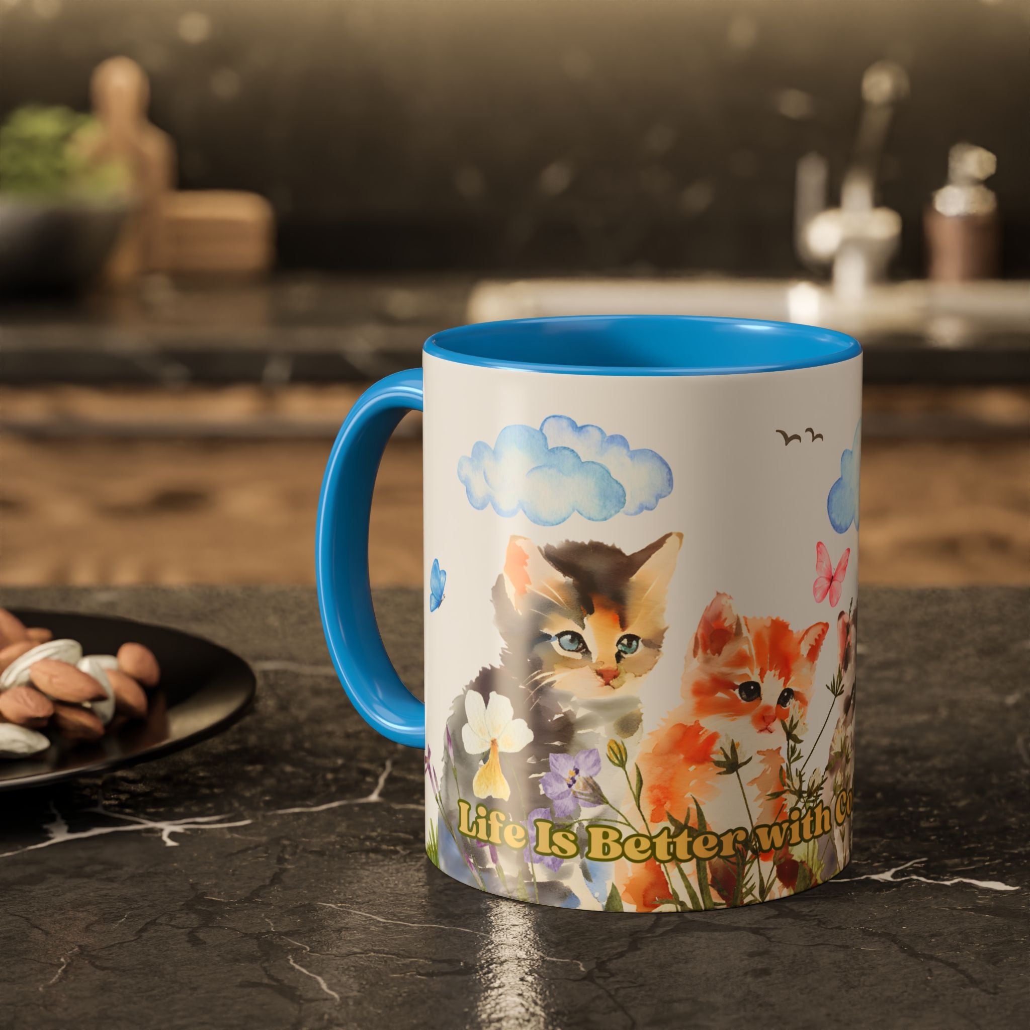 Life Is Better with Coffee and Cats Ceramic Mug