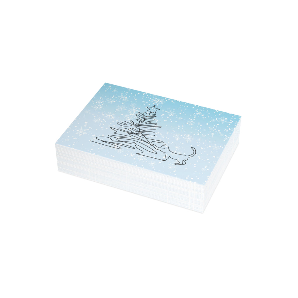 Kitty & Christmas Tree Postcard Bundles (envelopes included)