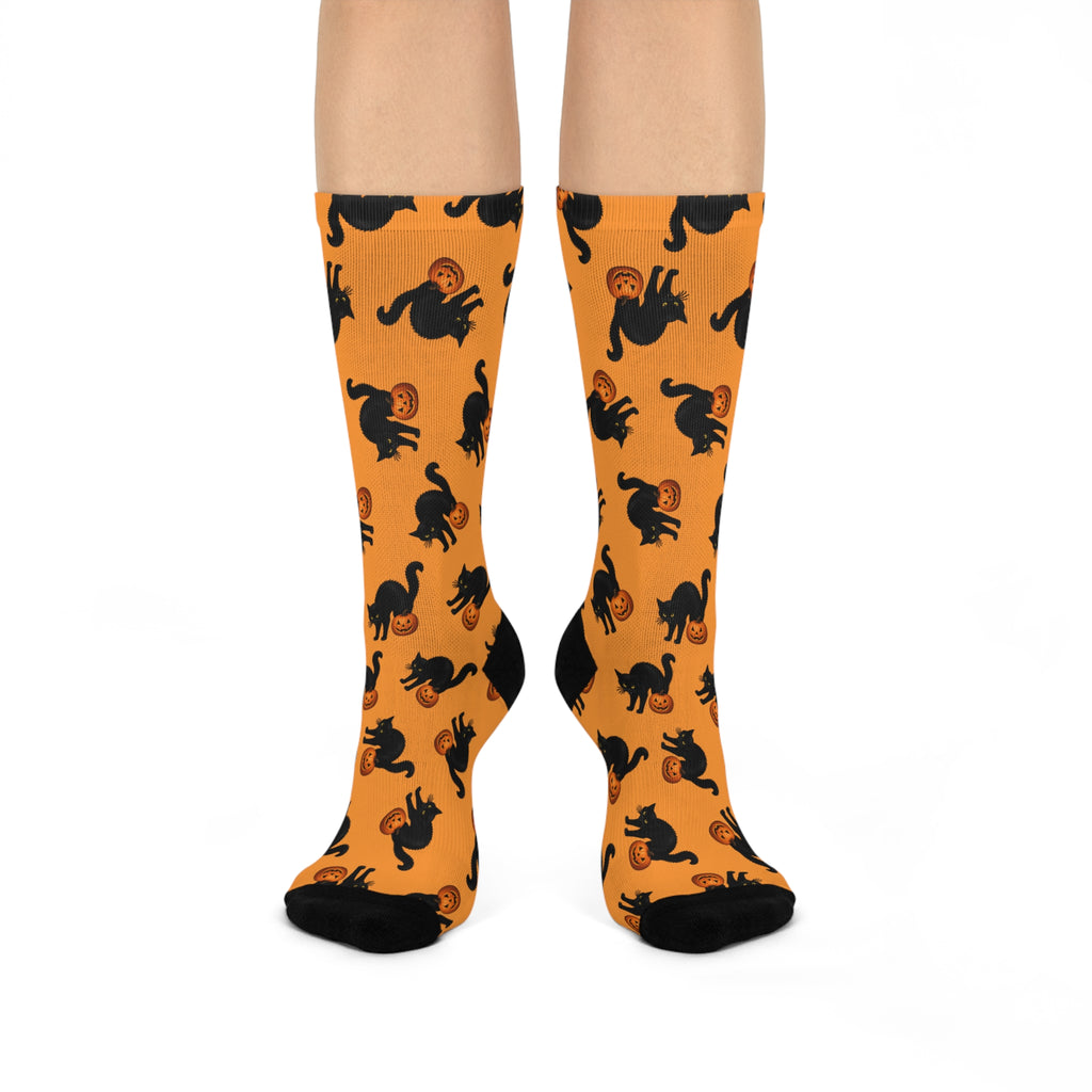 Black Cats & Jack-O’-Lanterns Halloween Crew Socks
