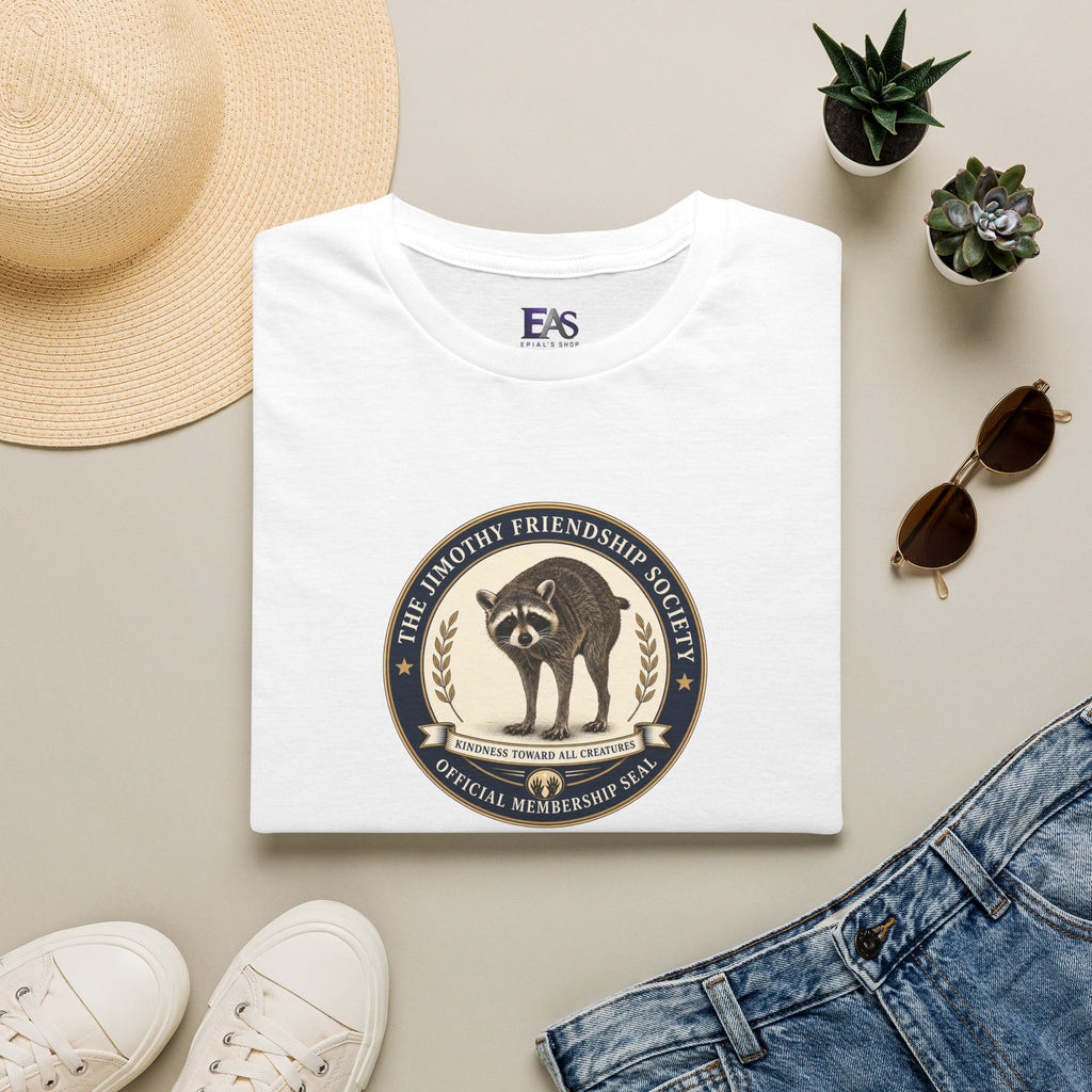 The Jimothy Friendship Society T-Shirt | Raccoon Membership Seal Tee