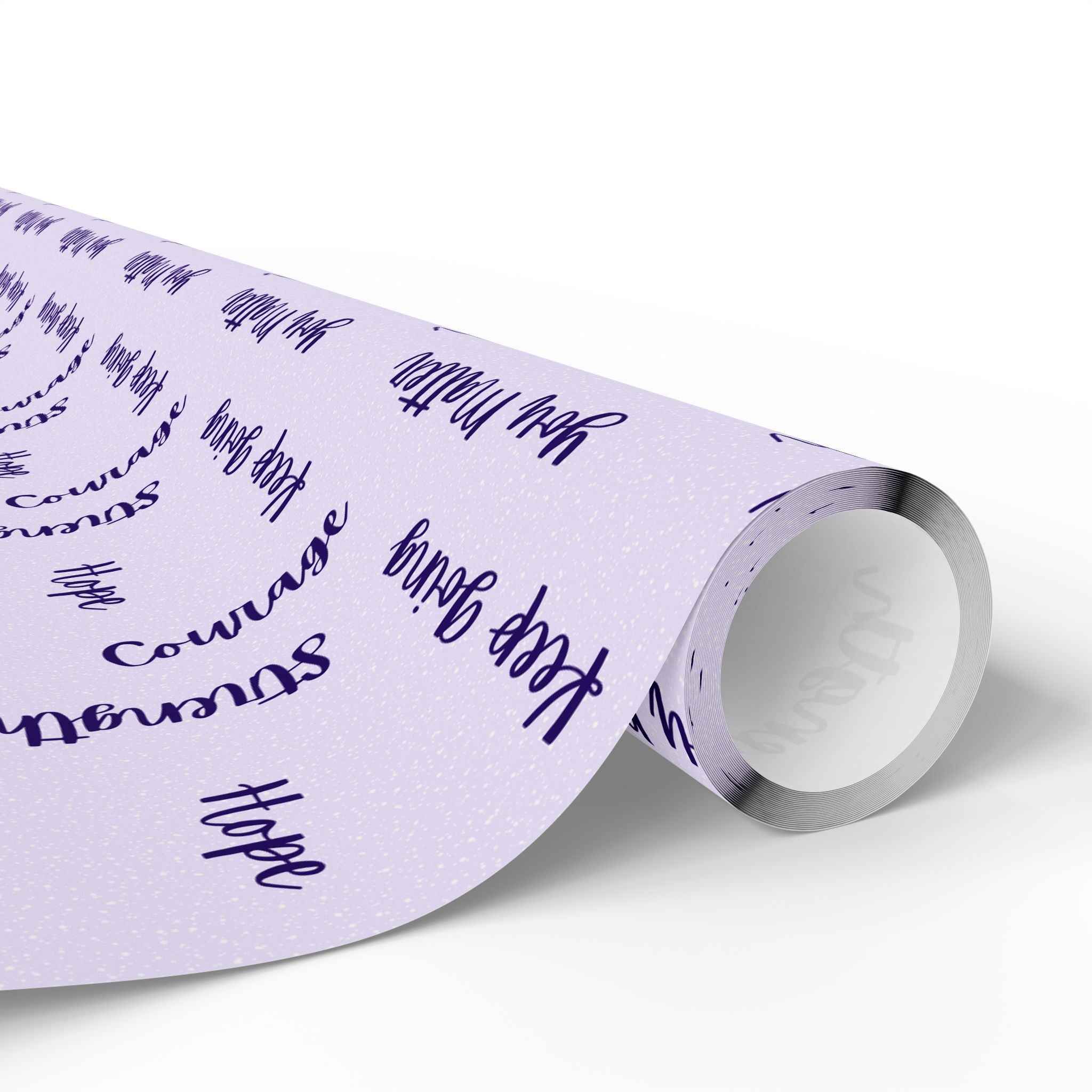 Inspirational Word Wrap – Light Purple Encouragement Gift Wrap