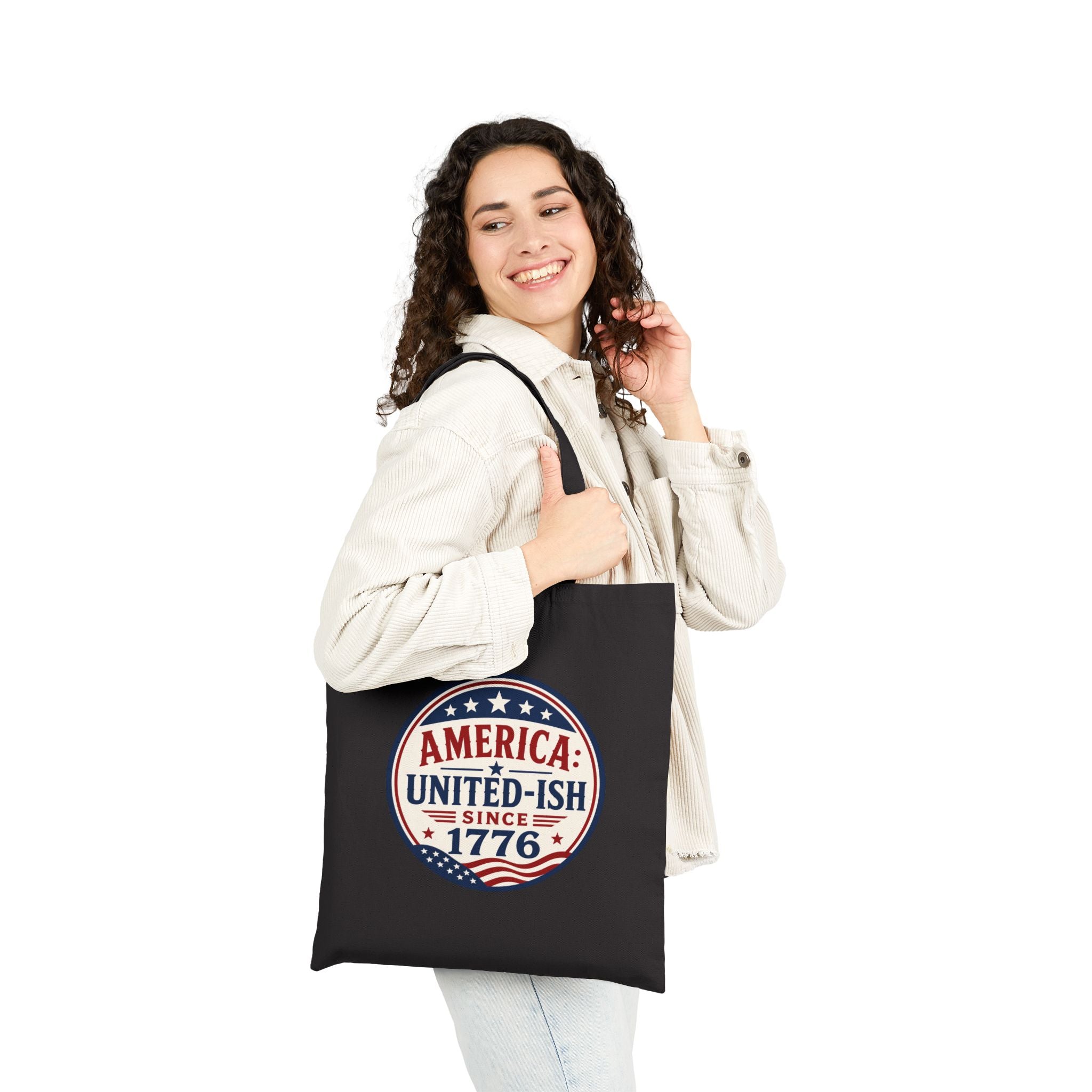 America United-ish Since 1776 Patriotic Canvas Tote Bag | Americana USA Carryall