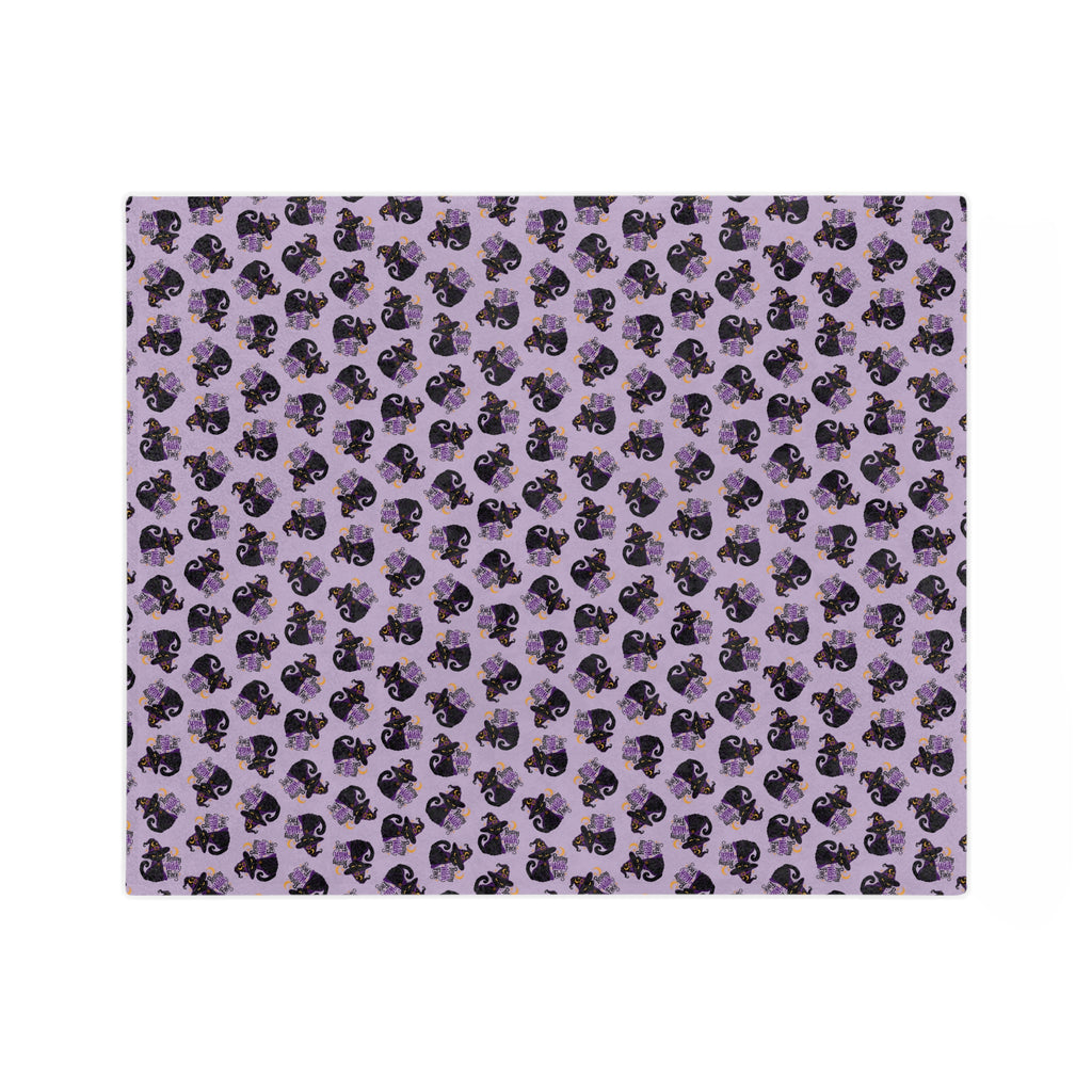 Resting Witch Face Black Cat Velveteen Blanket