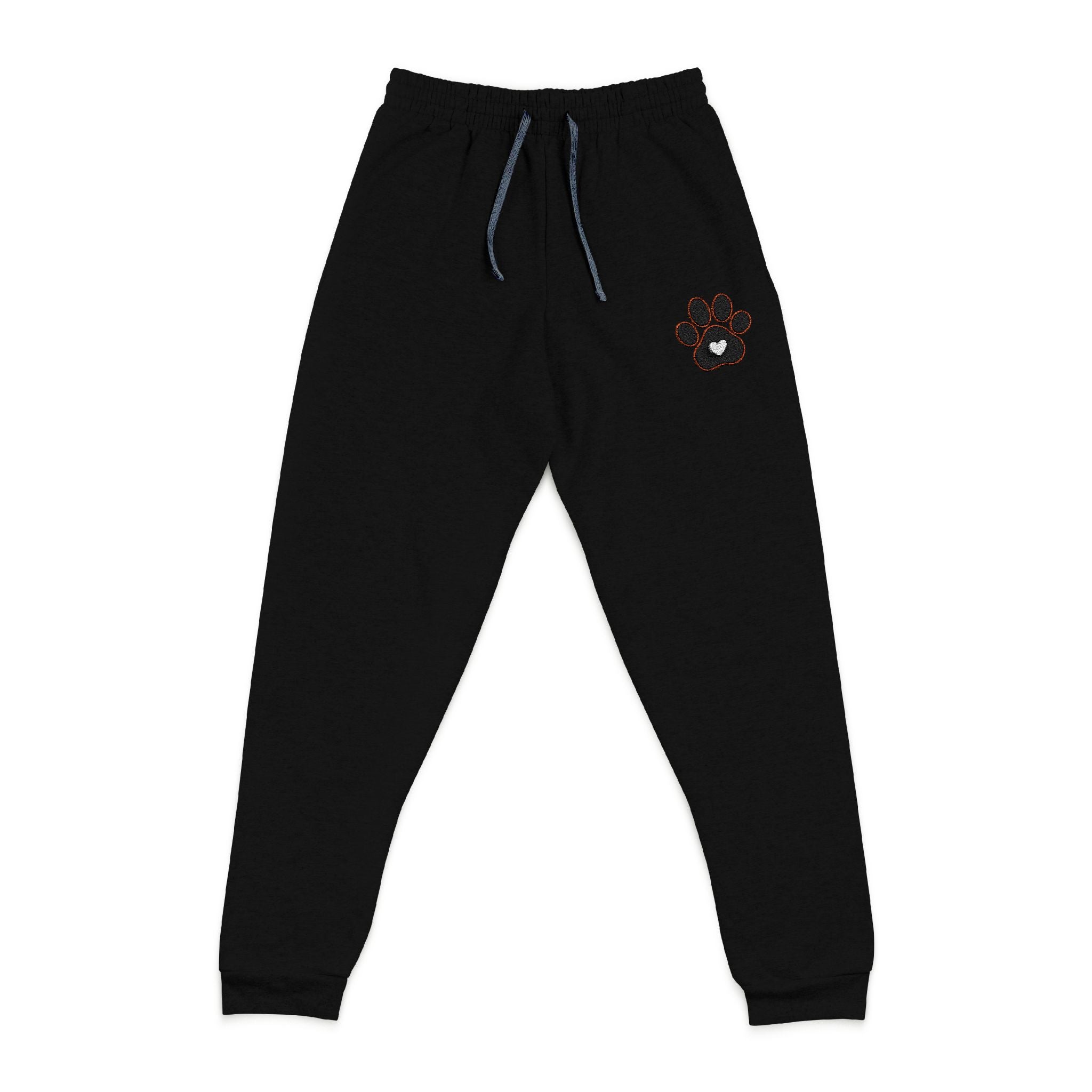 Paw Heart Embroidered Fleece Joggers