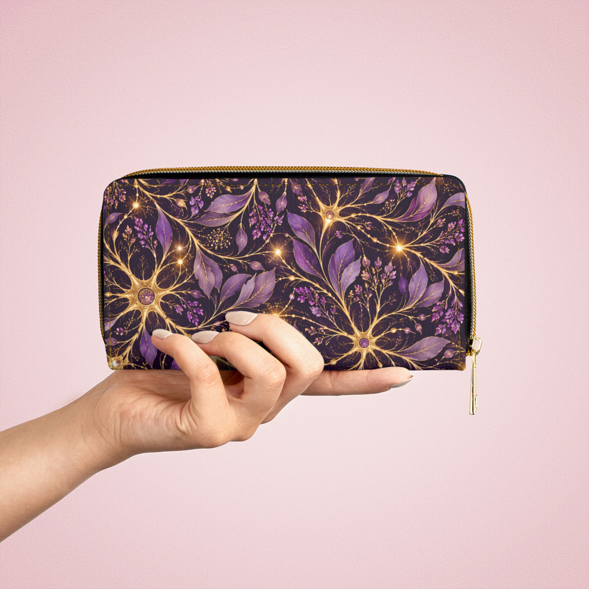 Beautifully Misfired | Purple Neuron Garden Zip-Around Wallet | Epilepsy Awareness
