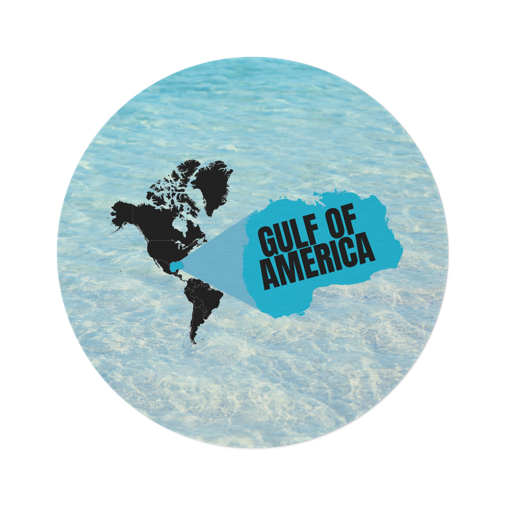 American Gulf Map Round Rug