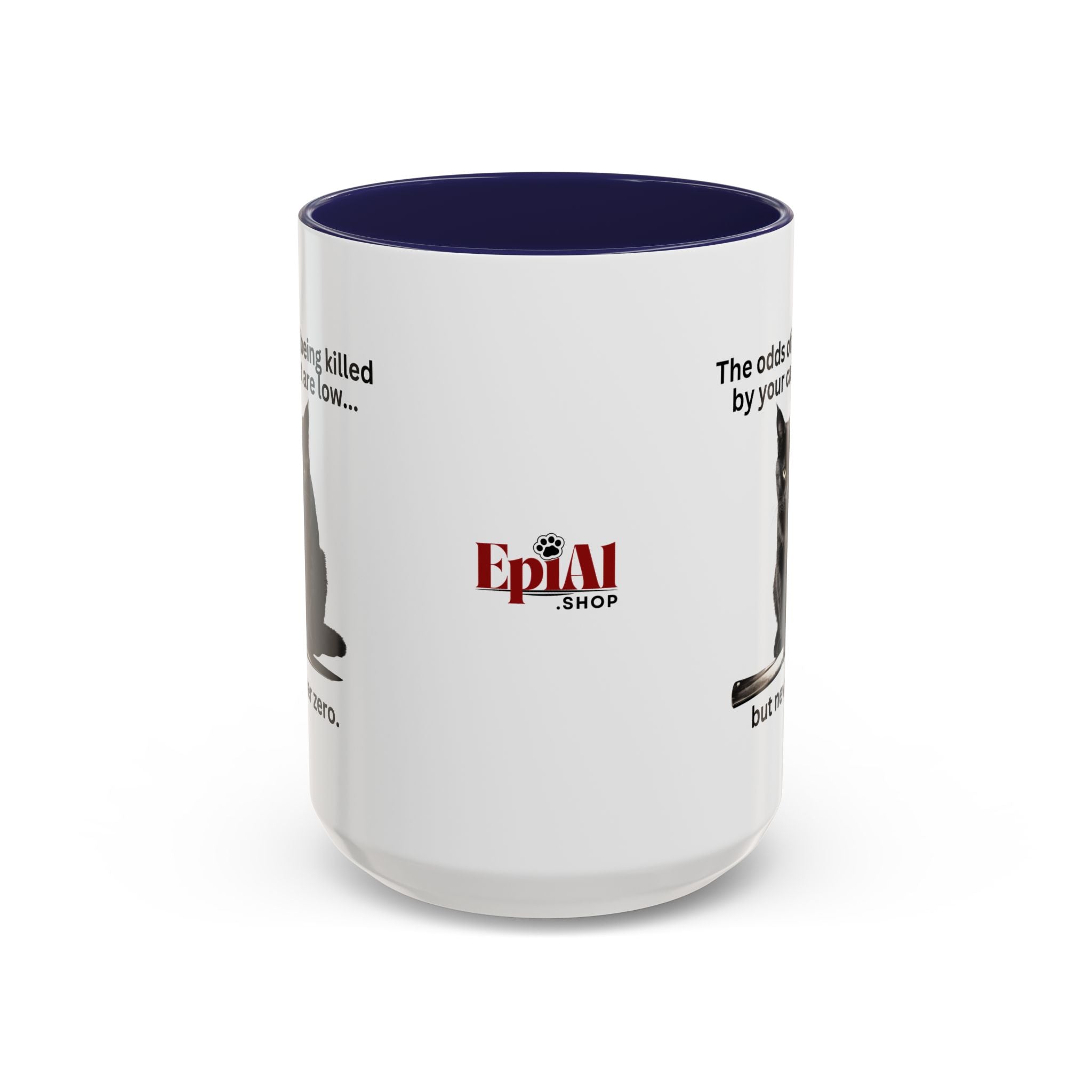 Photo depicting the ​Killer Cat Odds Accent Coffee Mug (11, 15oz) from EpiAl's Shop.