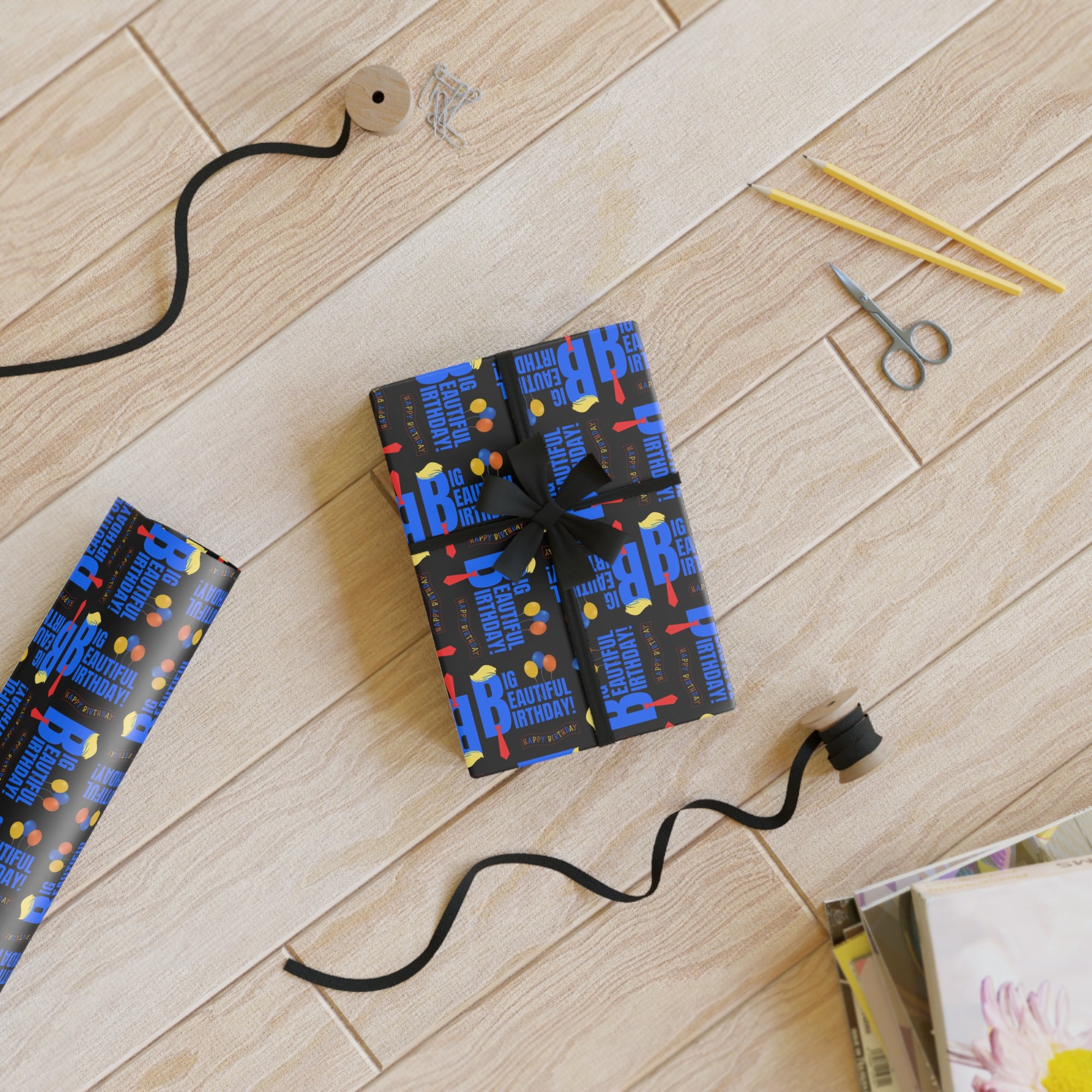 Big Beautiful Birthday Gift Wrapping Paper Roll
