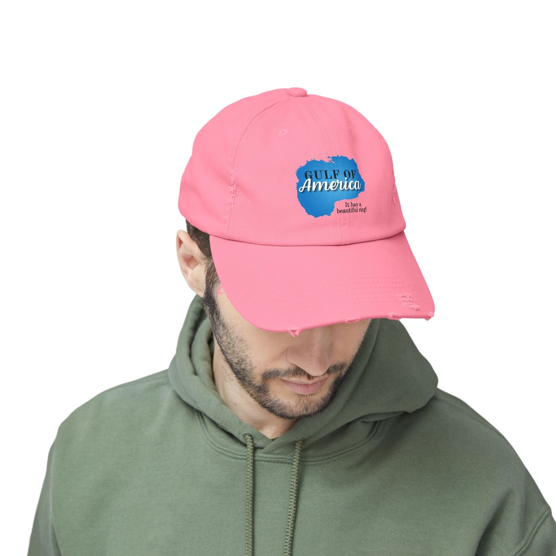 Unisex Distressed Cap - Gulf of America: A Beautiful Ring Printify