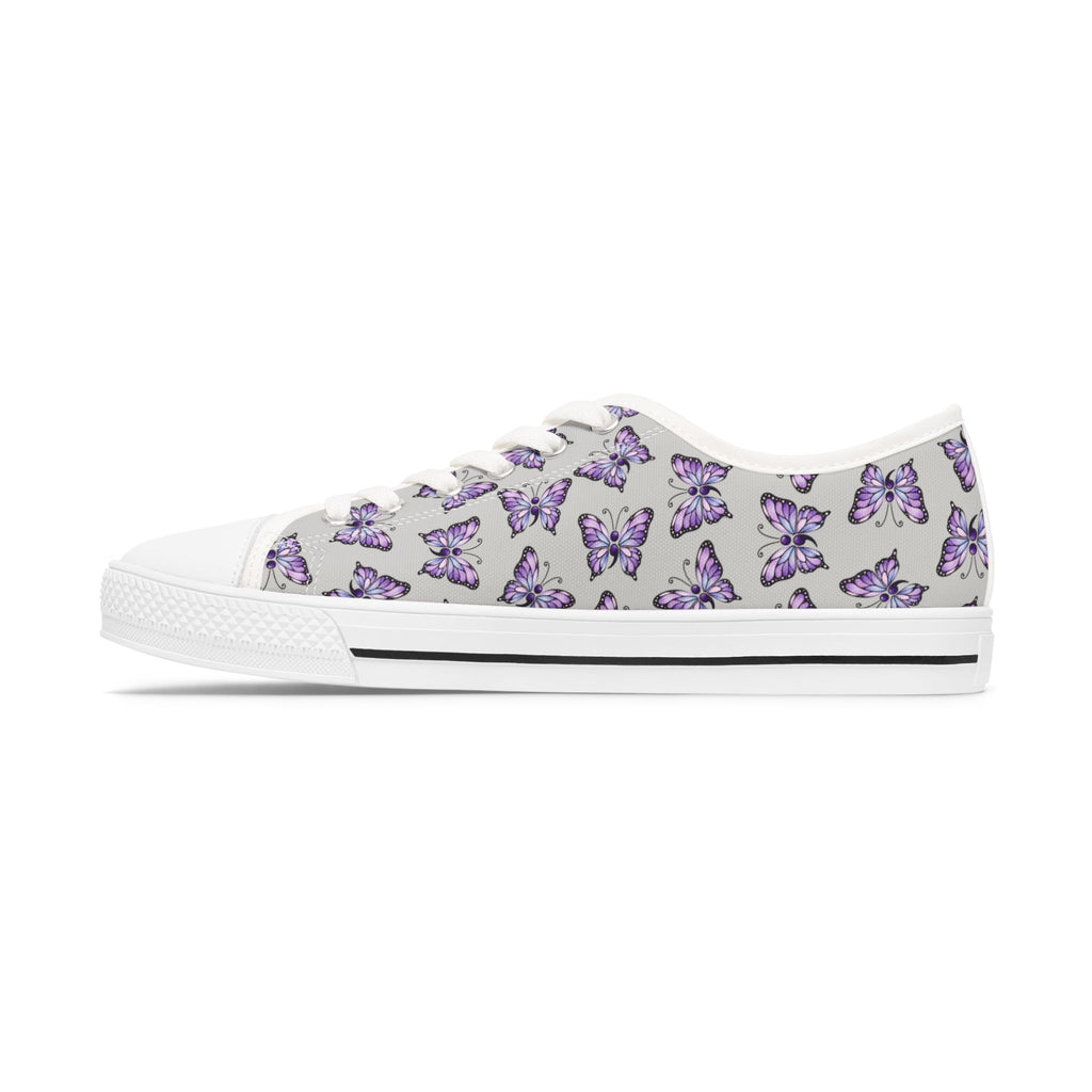 Semicolon Butterfly Women’s Canvas Shoes | Subtle Suicide Awareness Sneakers