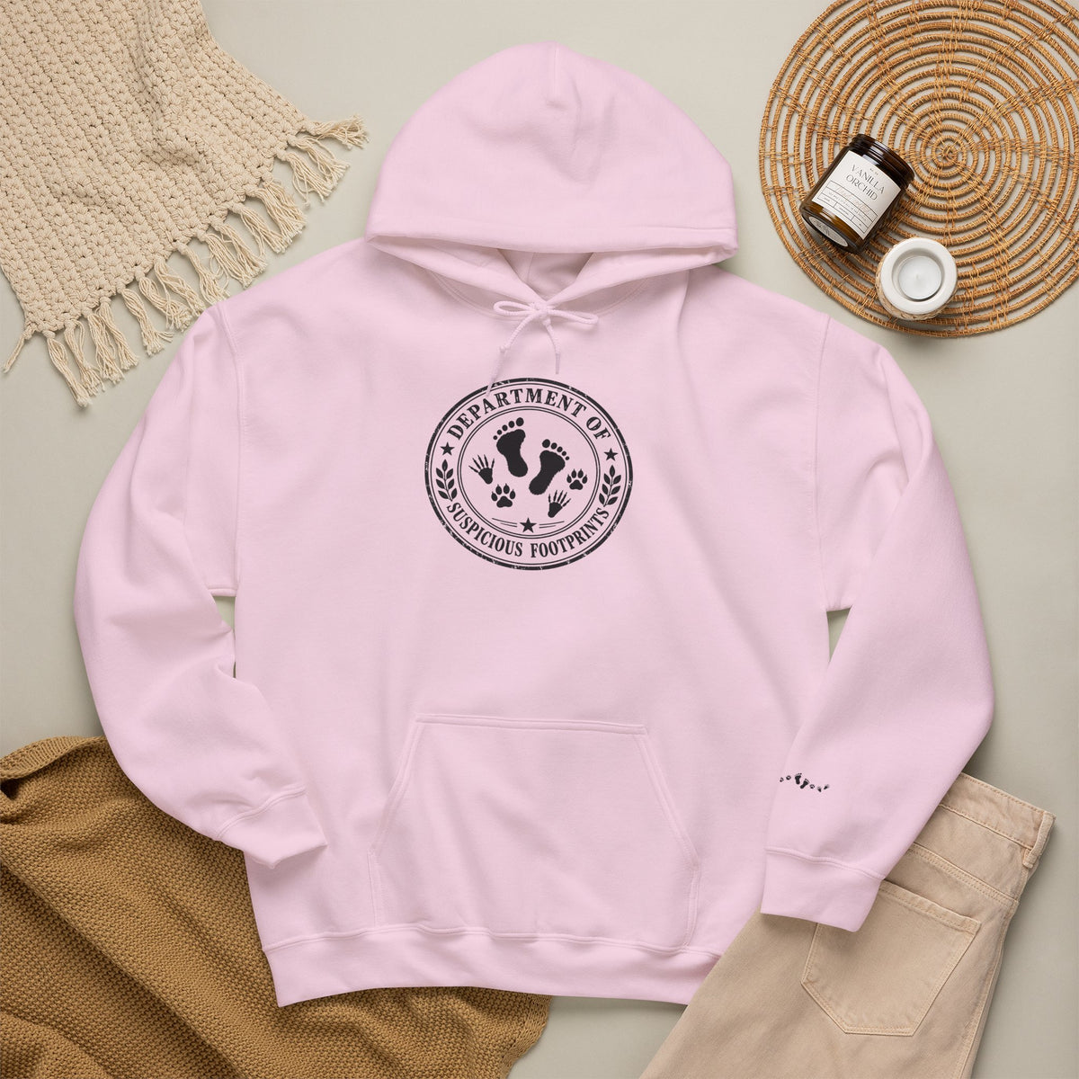 Department of Suspicious Footprints Hoodie | Bigfoot, Raccoon & Cat Cryptid Sweatshirt