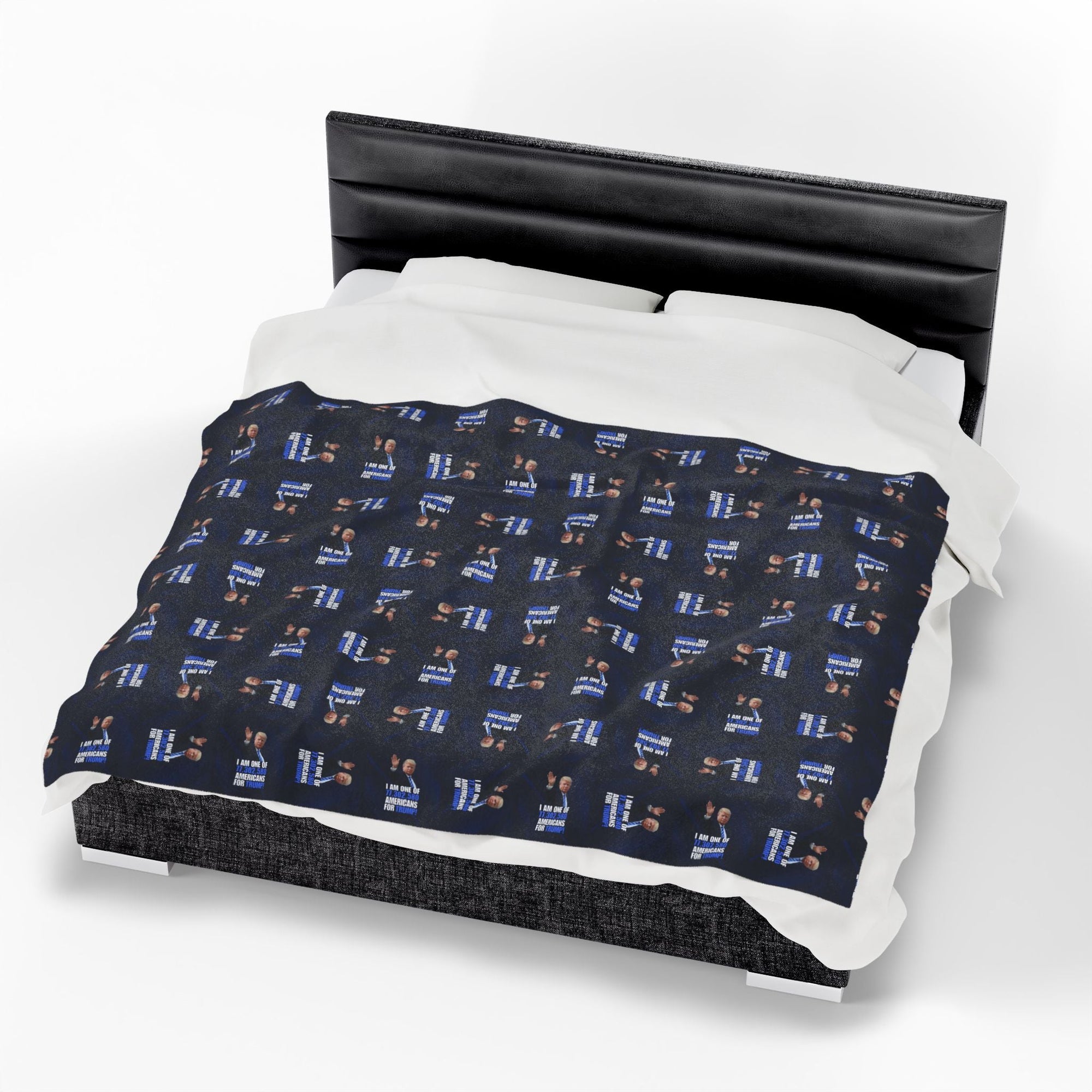 Cozy Velveteen Plush Blanket – Americans for Trump Design Printify