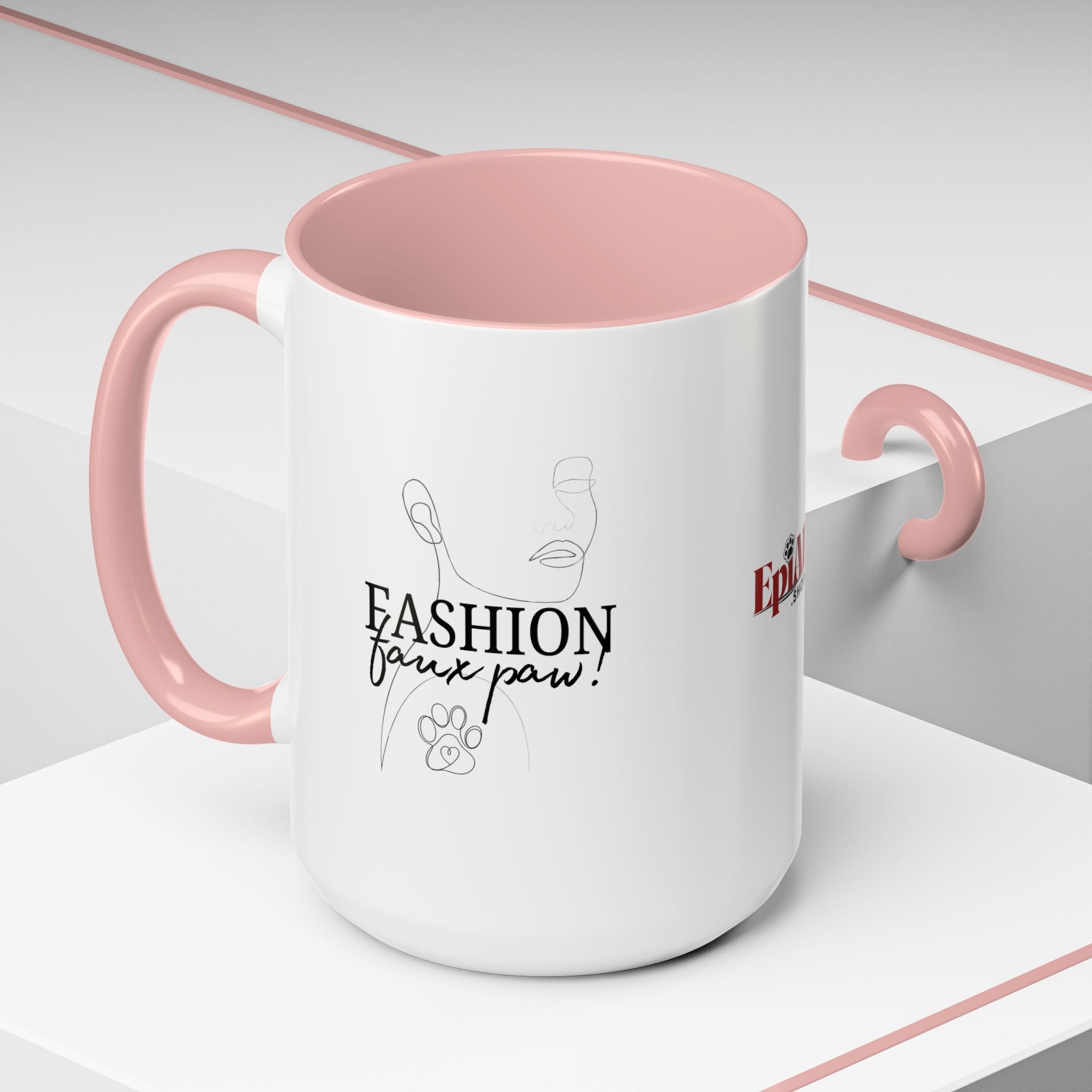 Photo depicting the ​Fashion Faux Paw Accent Coffee Mug (11, 15oz) from EpiAl's Shop.