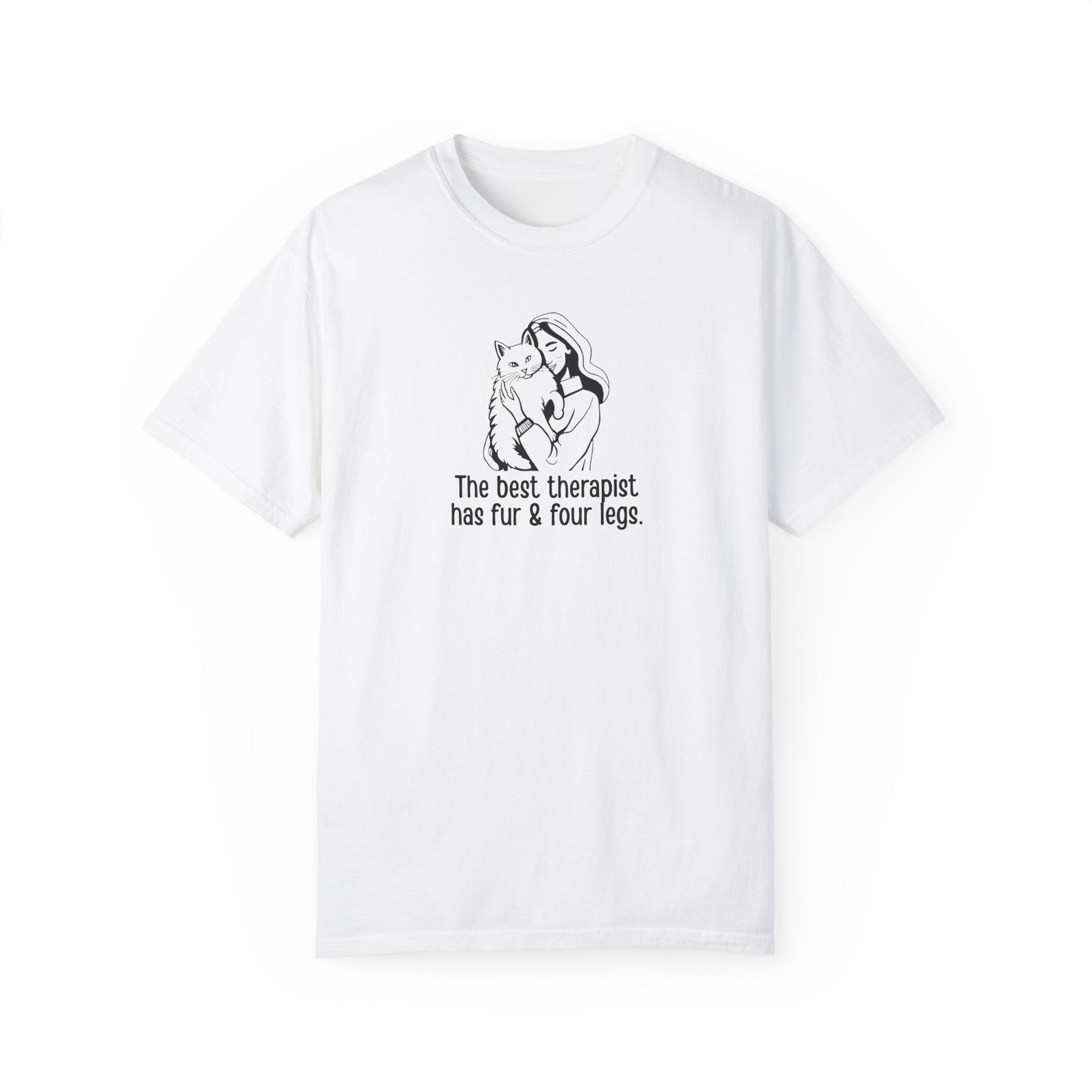 Cute Animal Therapy Unisex T-Shirt - "The Best Therapist Has Fur & Four Legs"