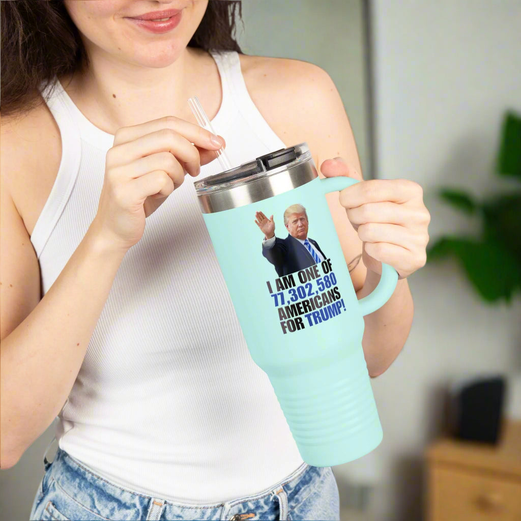 Trump Supporter Insulated Travel Mug | 40oz Coffee Cup for Patriots | Motivational Drinkware Printify