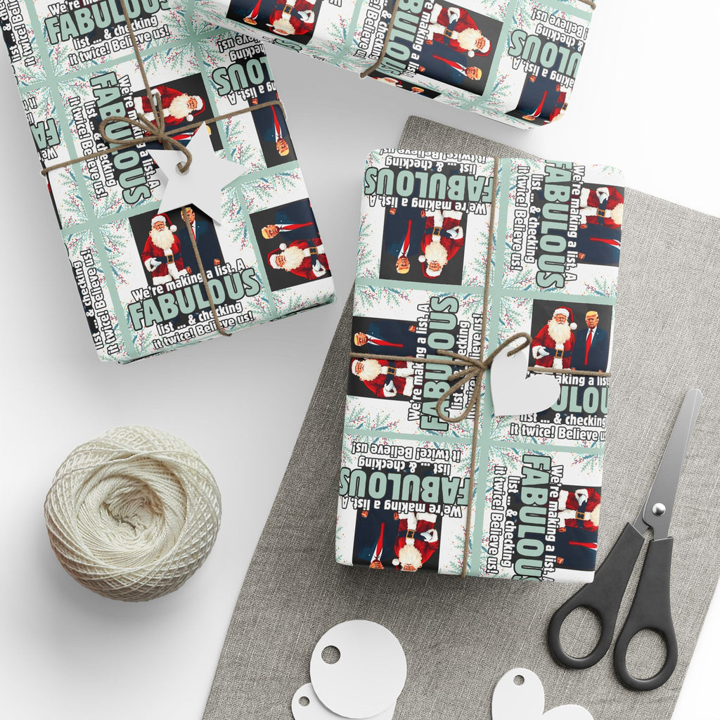 Trump Santa Fabulous List Wrapping Paper Roll