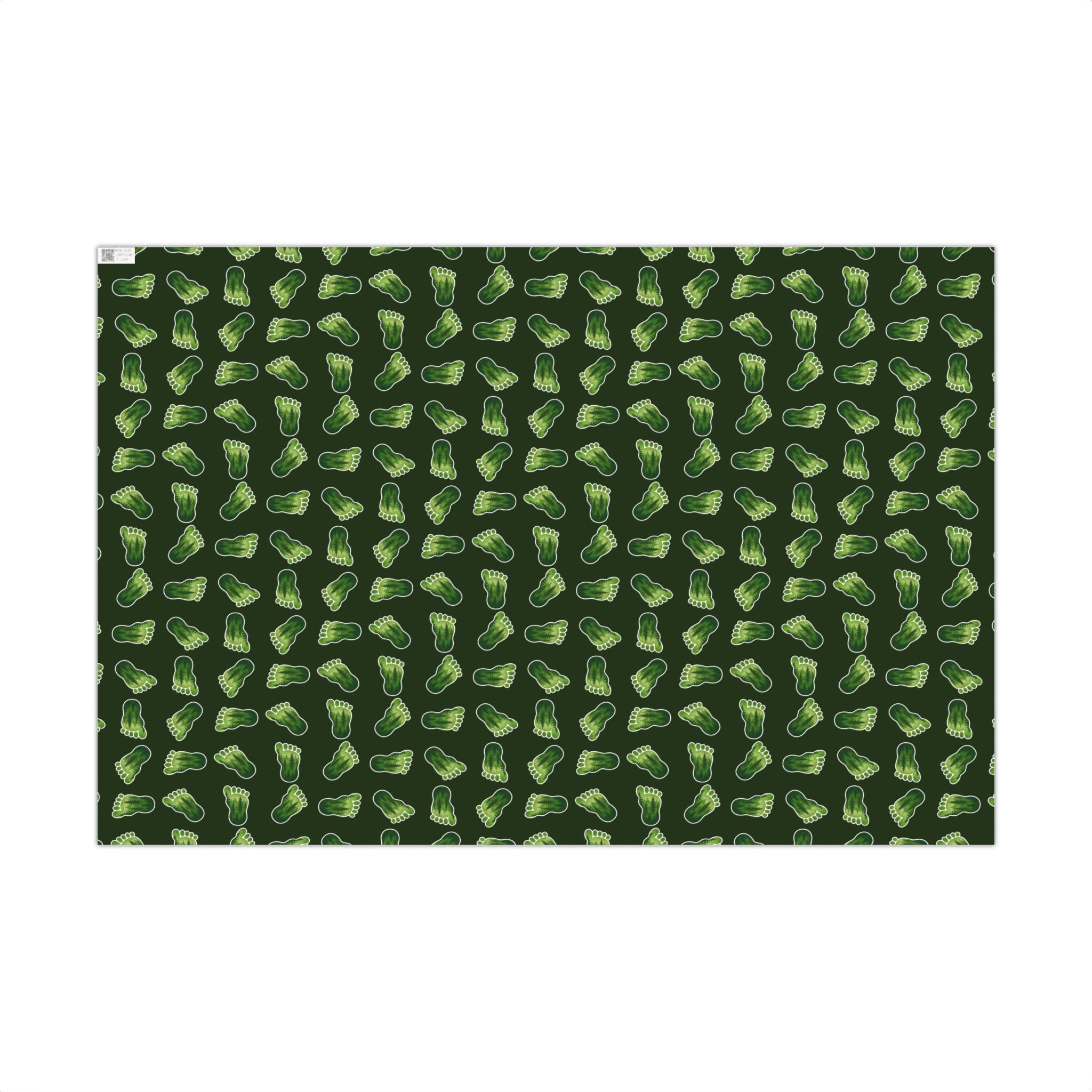 Bigfoot Footprint Wrapping Paper | Sasquatch Forest Gift Wrap | Cryptid All-Occasion Paper