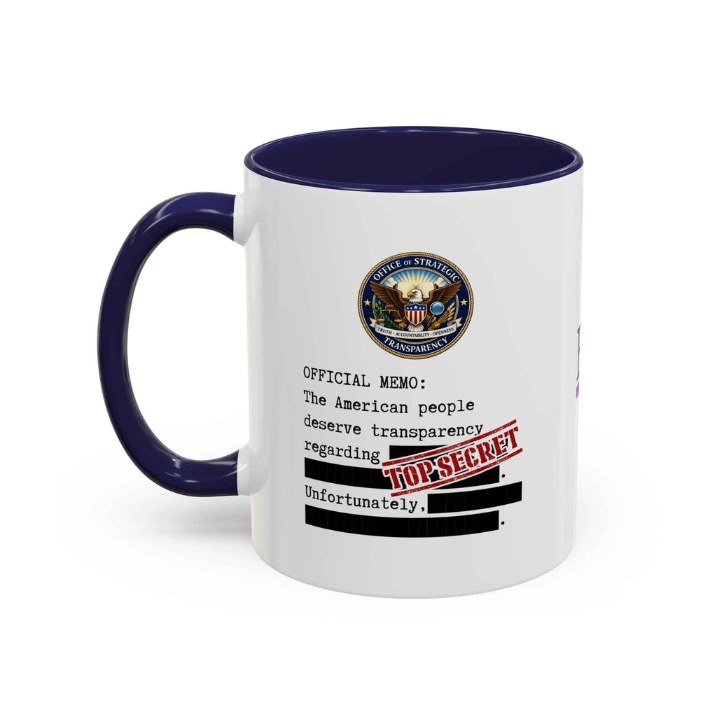 Official Memo Top Secret Coffee Mug – Political Satire Two-Tone Mug