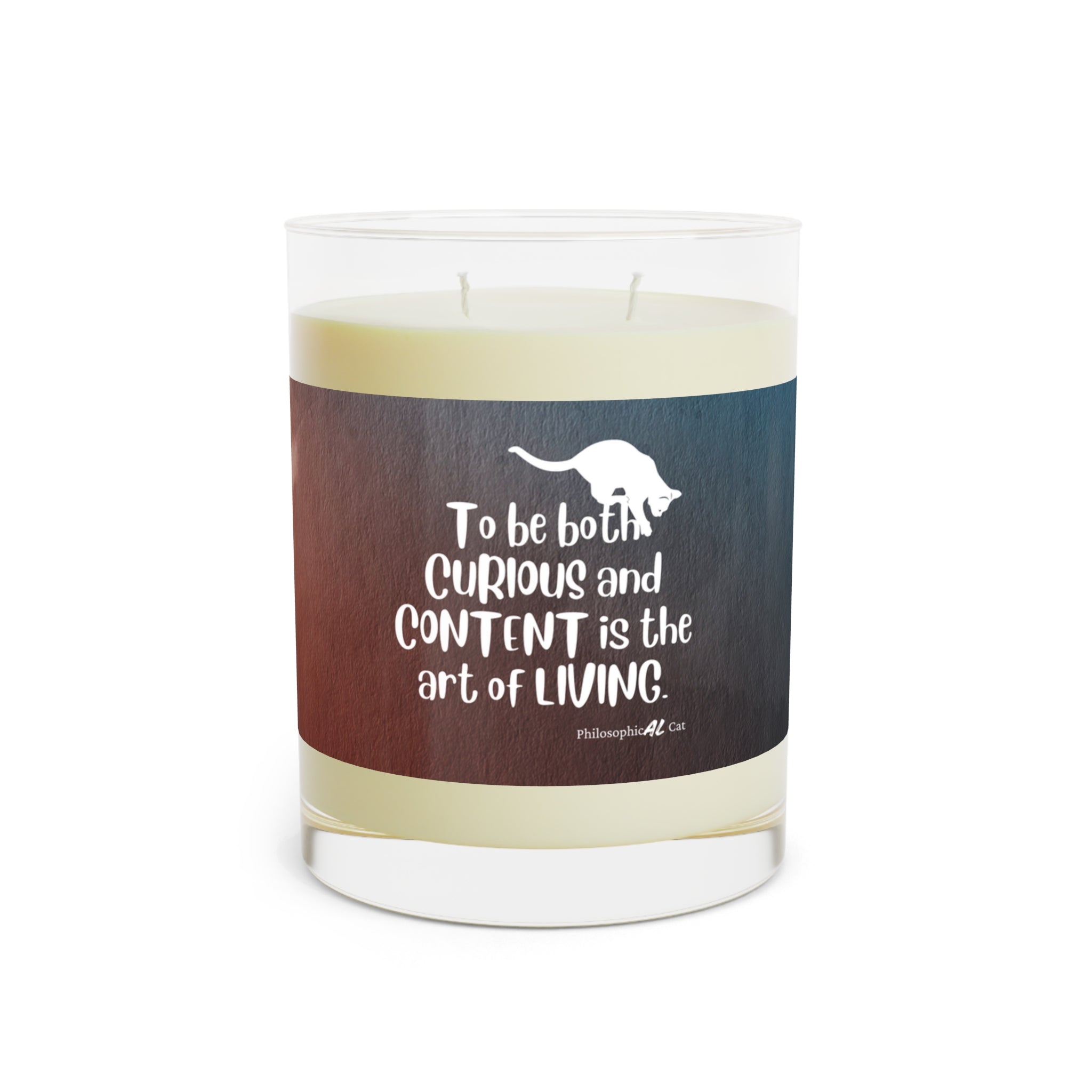 Photo depicting the ​Curious & Content Scented Candle - Full Glass, 11oz from EpiAl's Shop.