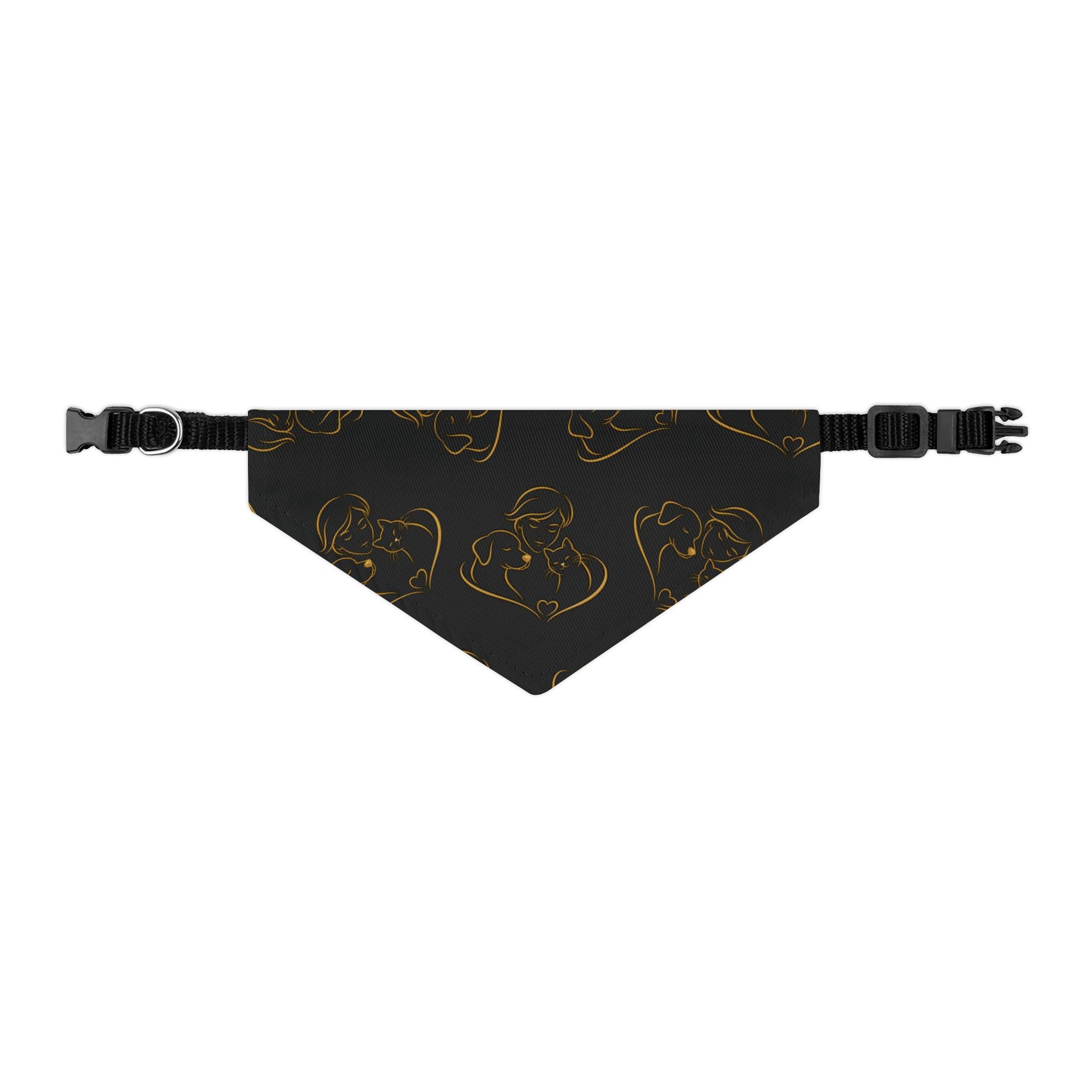 Love Line Art Dog Bandana – Person, Dog & Cat Design