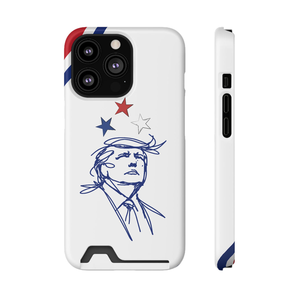 Swoop Guy Samsung Galaxy Case – Minimal Line Portrait Patriotic Design, Slim Protective Case with Card Slot