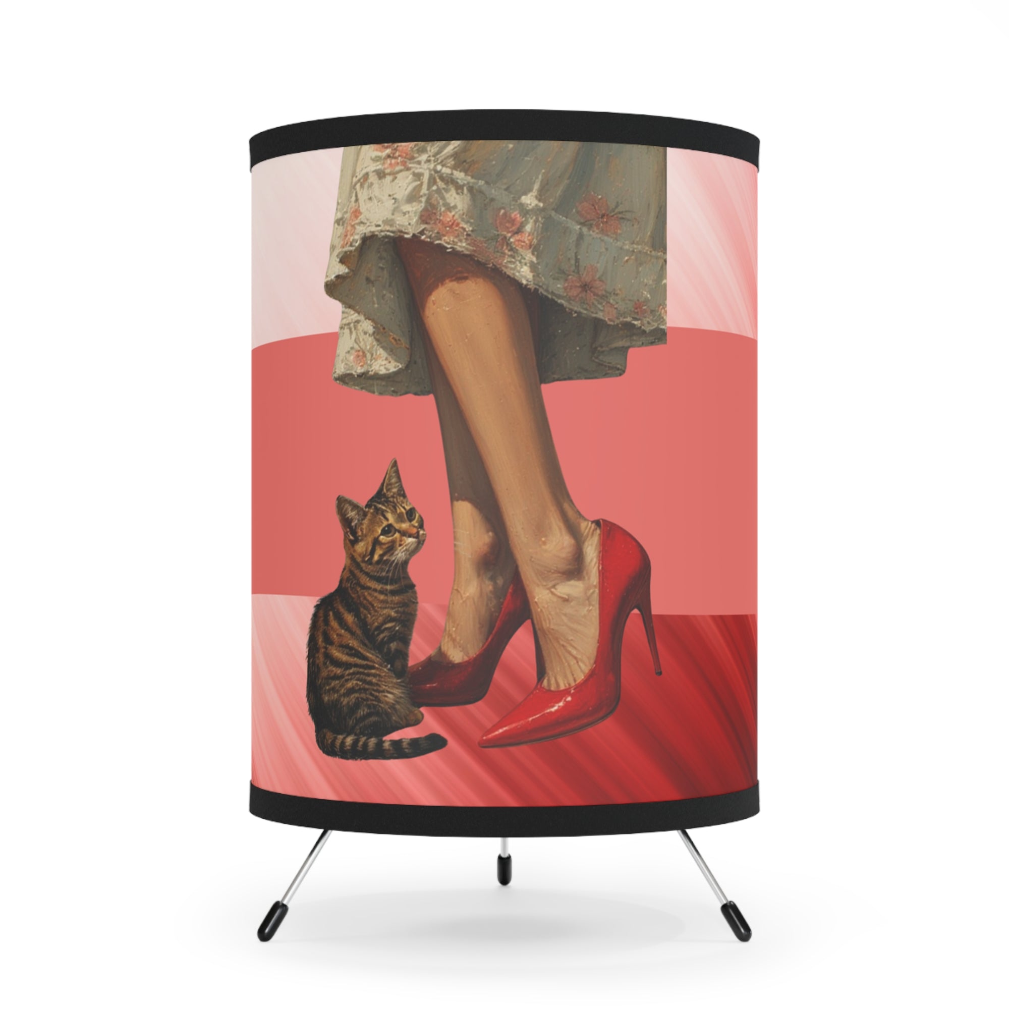 High Heeled Cat Lady Tripod Lamp, Unique Gift for Cat Ladies