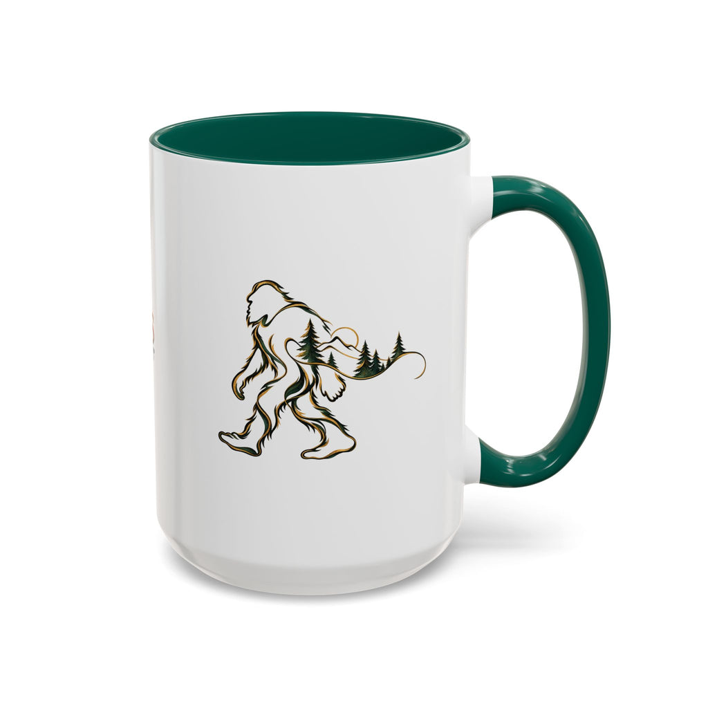 Barely There Bigfoot Ceramic Mug | Abstract Sasquatch Forest Art | 11oz & 15oz