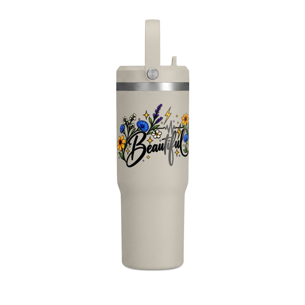 Beautifully Electric 32 oz Tumbler | Epilepsy Awareness Floral Travel Cup