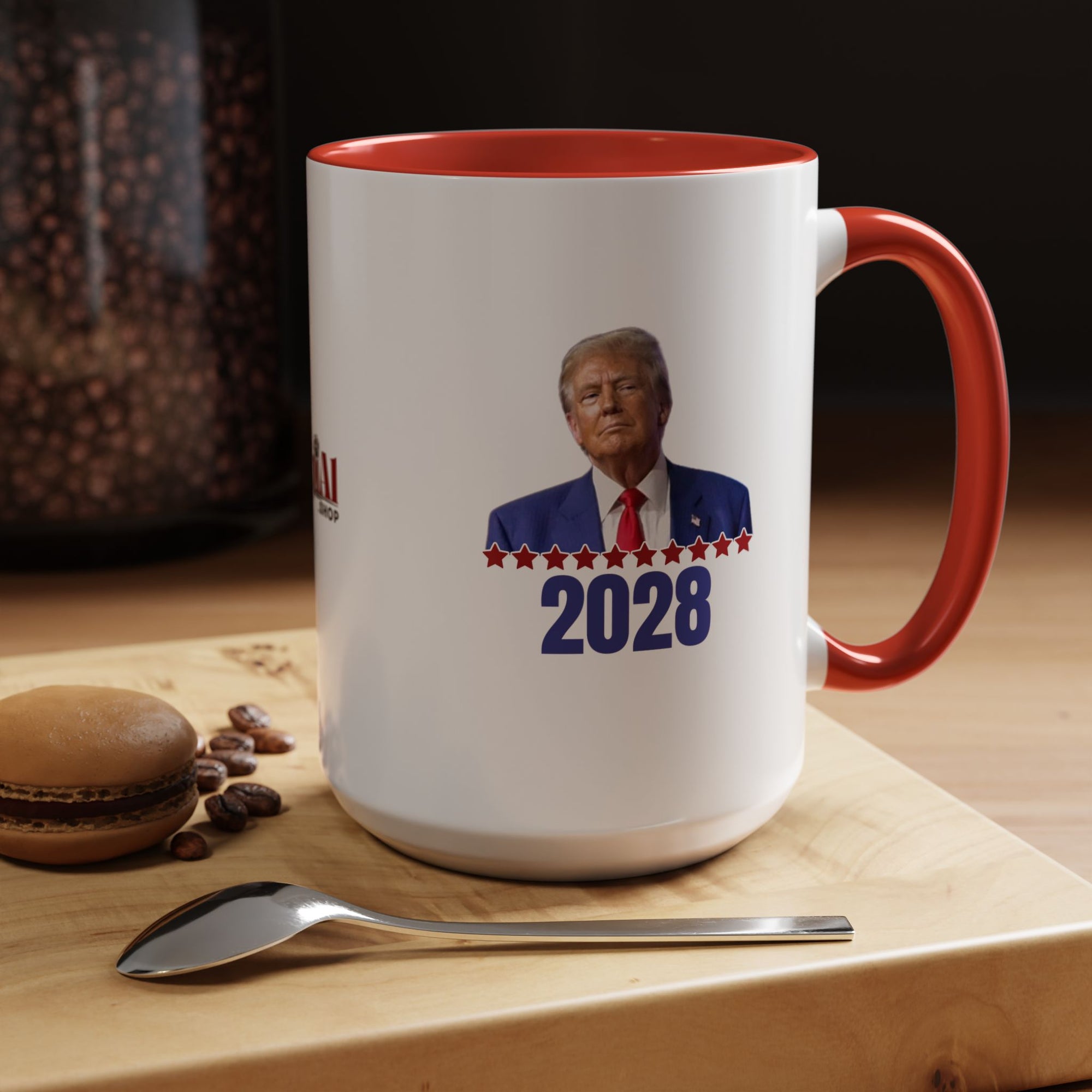 Trump 2028 Accent Coffee Mug - Ceramic Mug for Political Enthusiasts