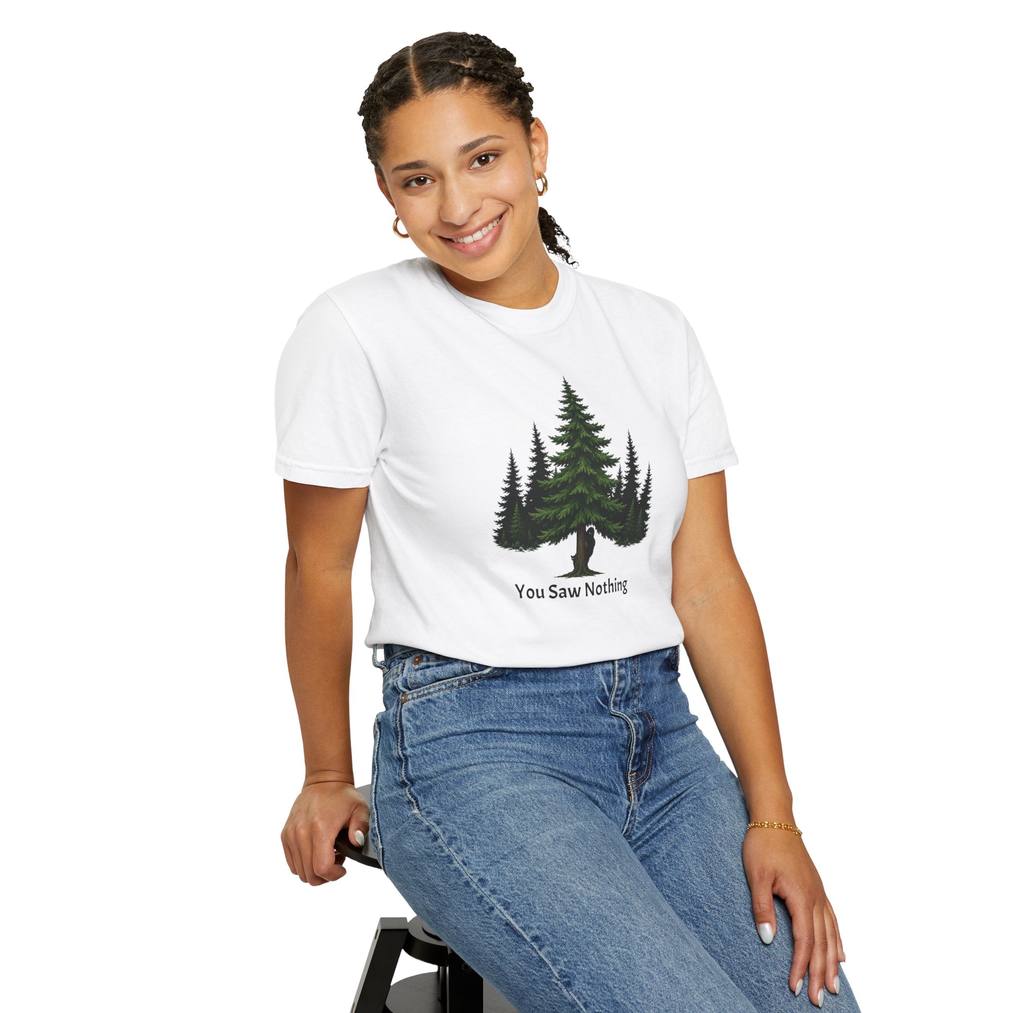 You Saw Nothing Bigfoot & Cat Garment-Dyed T-Shirt
