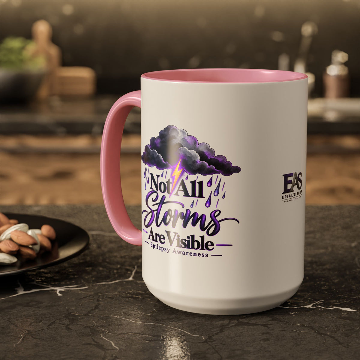 Not All Storms Are Visible Epilepsy Awareness Mug | Purple Storm Cloud Coffee Cup (11oz/15oz)