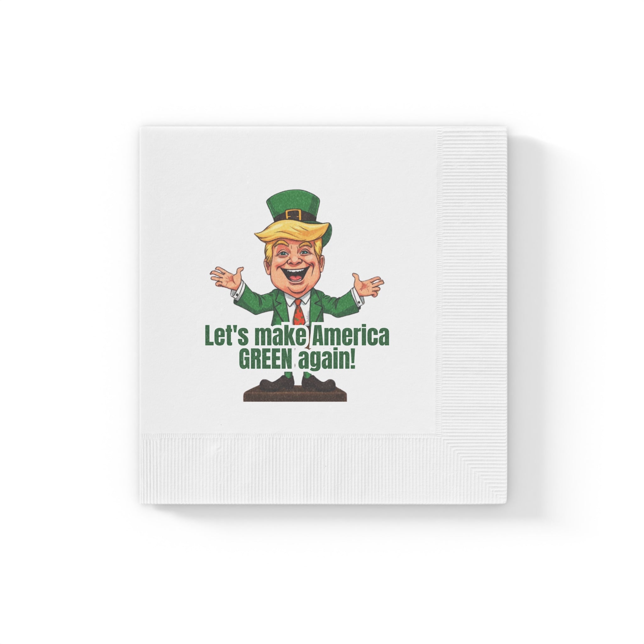 Parody St. Patrick's Day White Coined Napkins