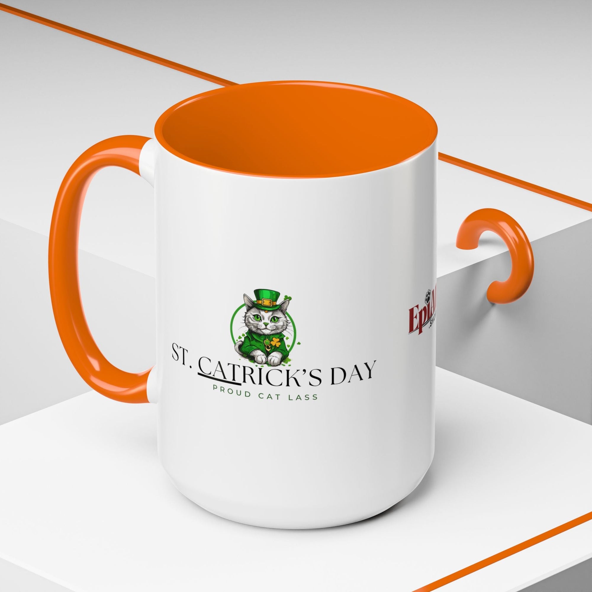 St. Patrick's Day Cat Coffee Mug - Proud Cat Lass Design Printify