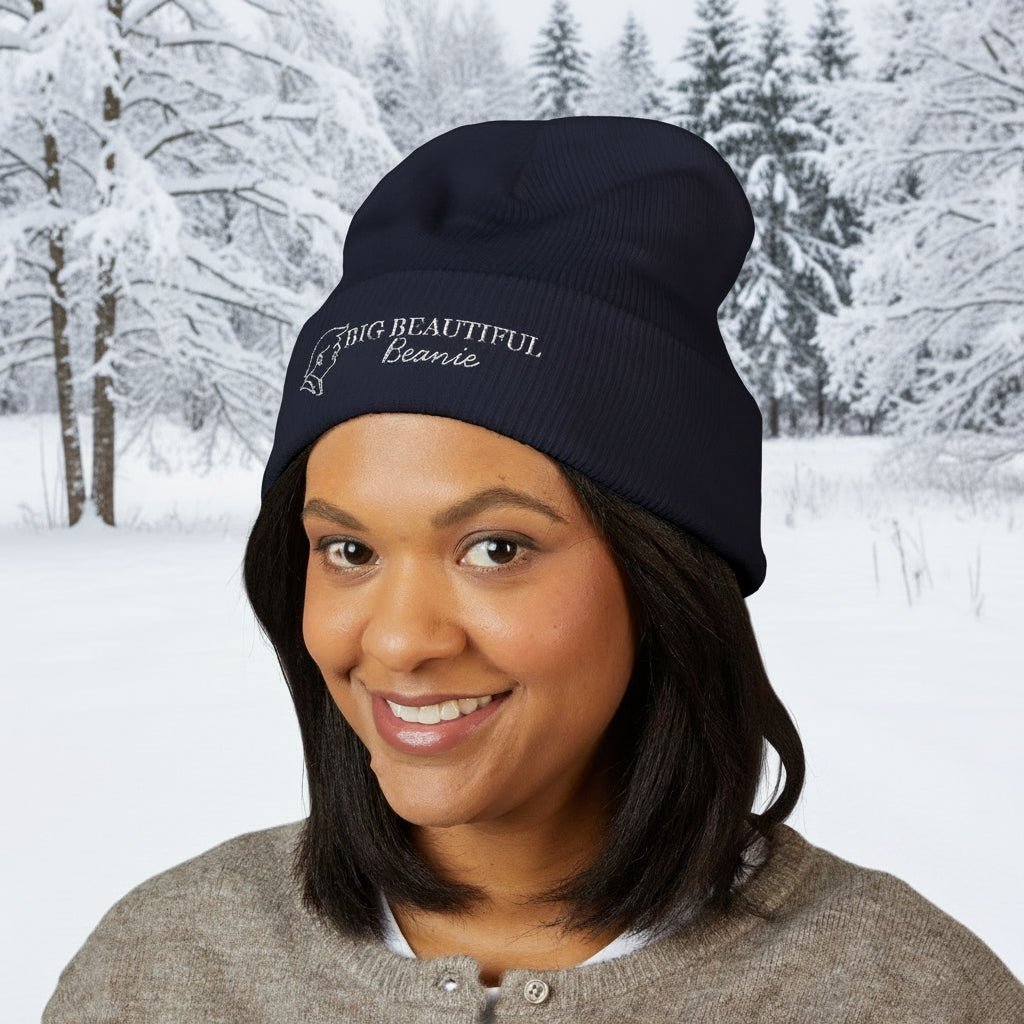 Big Beautiful Beanie — Embroidered Cuffed Knit Hat