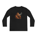 Bigfoot Blowing Dandelion Youth Long Sleeve Tee | Kids Sasquatch Shirt