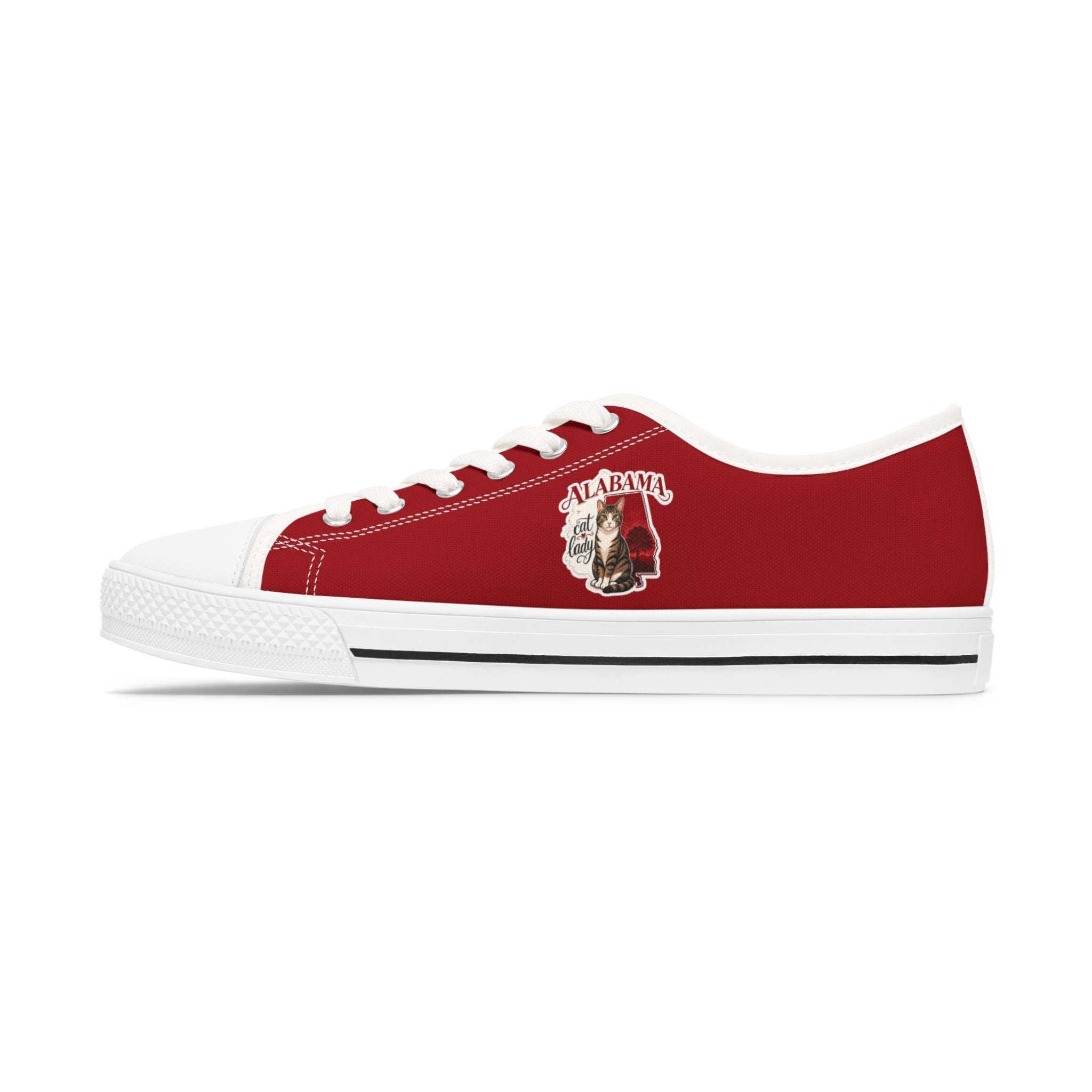 Alabama Cat Lady Red Low-Top Sneakers