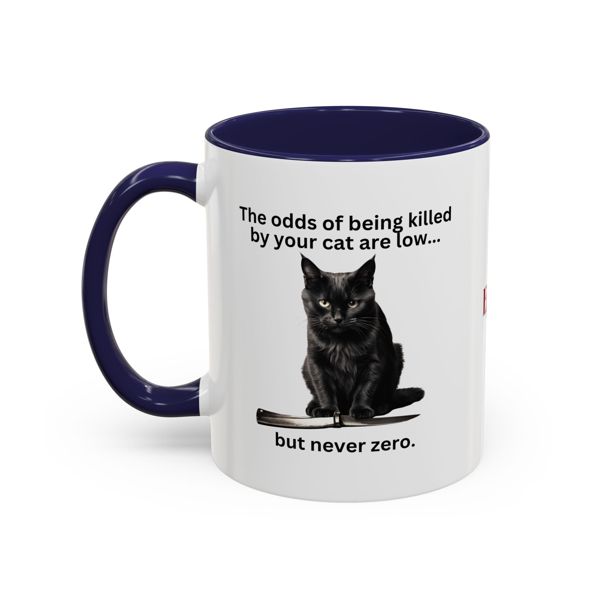 Photo depicting the ​Killer Cat Odds Accent Coffee Mug (11, 15oz) from EpiAl's Shop.