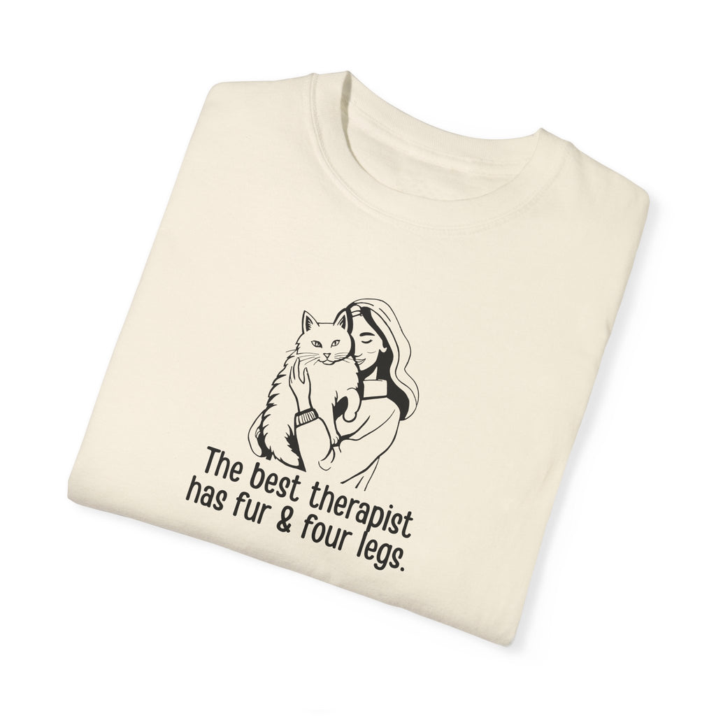 Cute Animal Therapy Unisex T-Shirt - "The Best Therapist Has Fur & Four Legs"