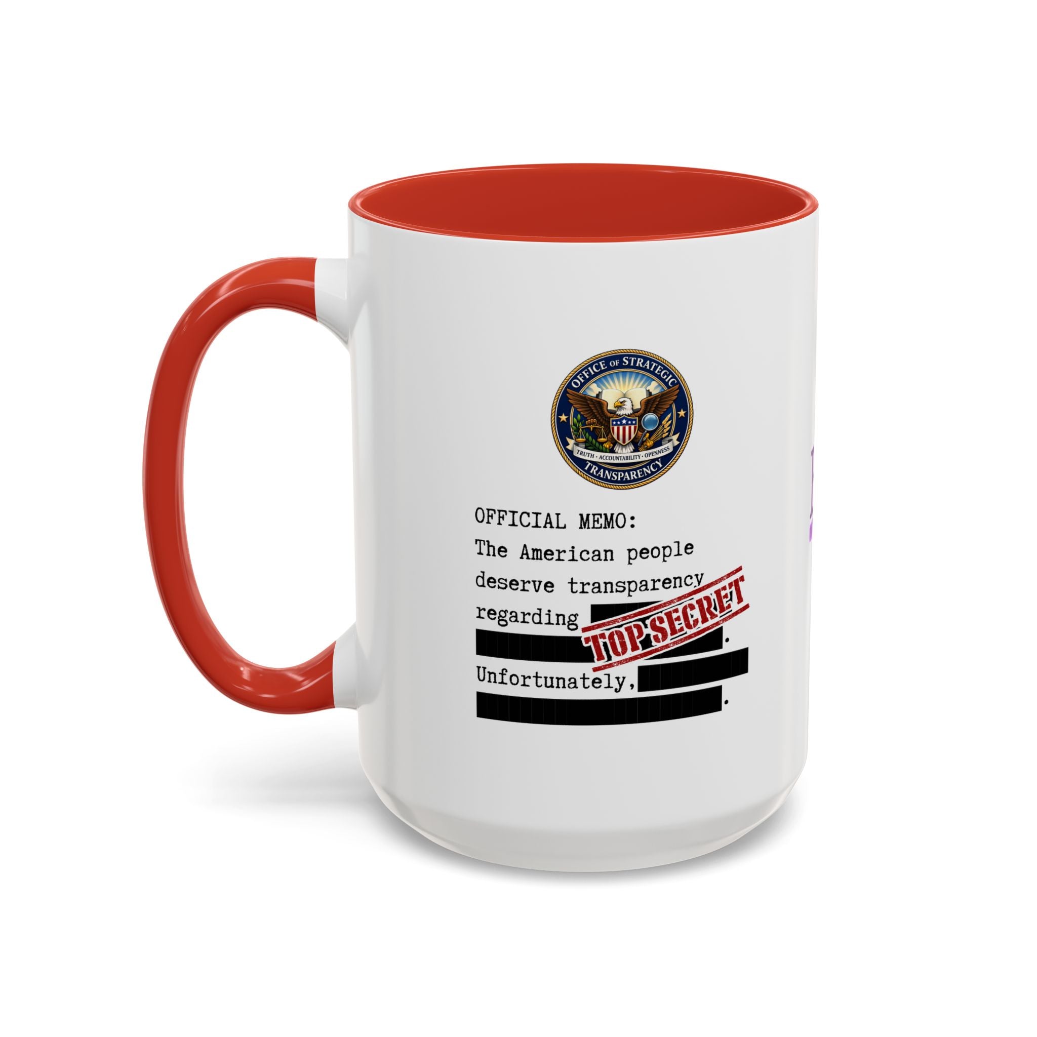 Official Memo Top Secret Coffee Mug – Political Satire Two-Tone Mug