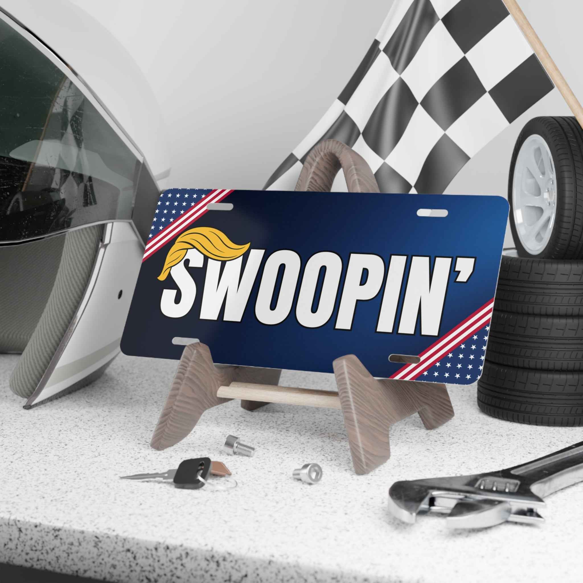 “SWOOPIN’” Political Parody Vanity Plate – Aluminum 12