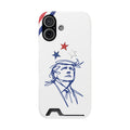 Swoop Guy iPhone Case – Minimal Line Portrait Patriotic Design, Slim Protective Case with Card Slot
