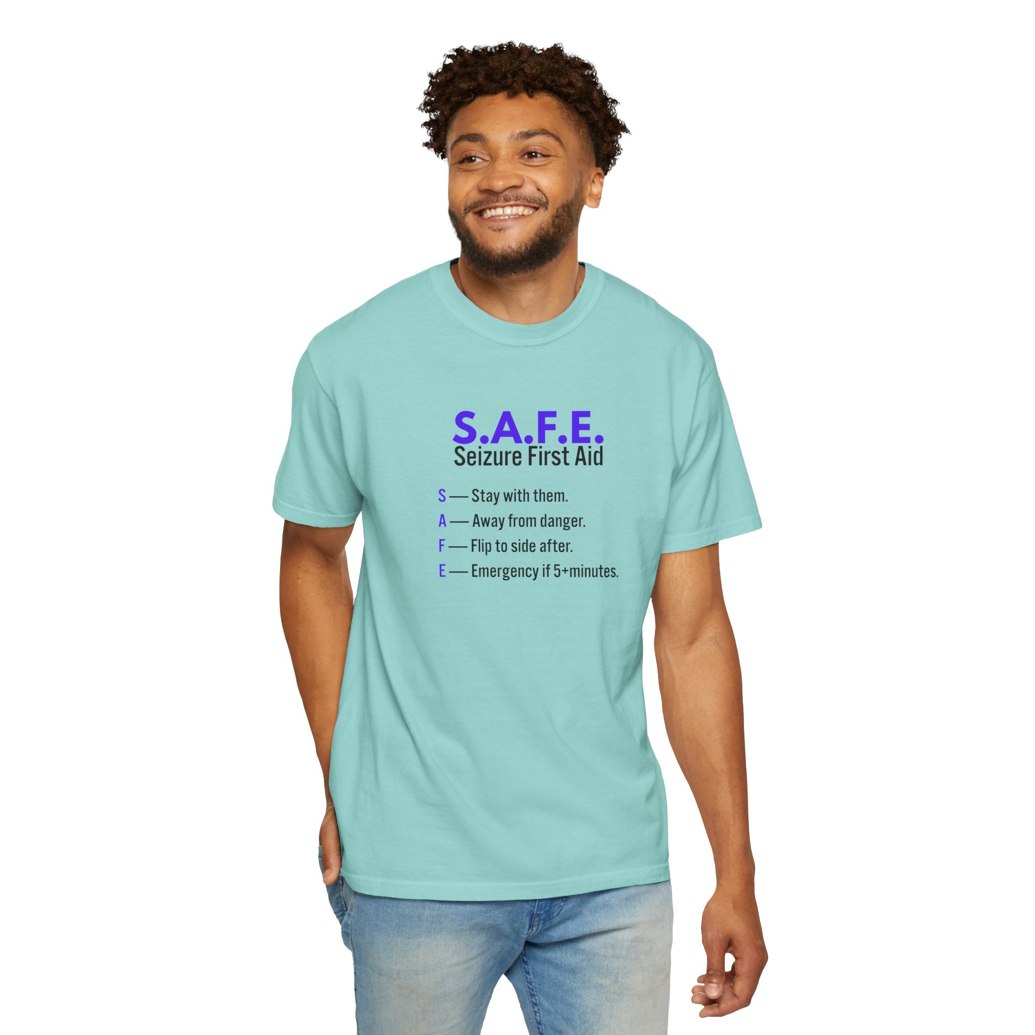 S.A.F.E. Seizure First Aid T-Shirt – Epilepsy Awareness Education Tee