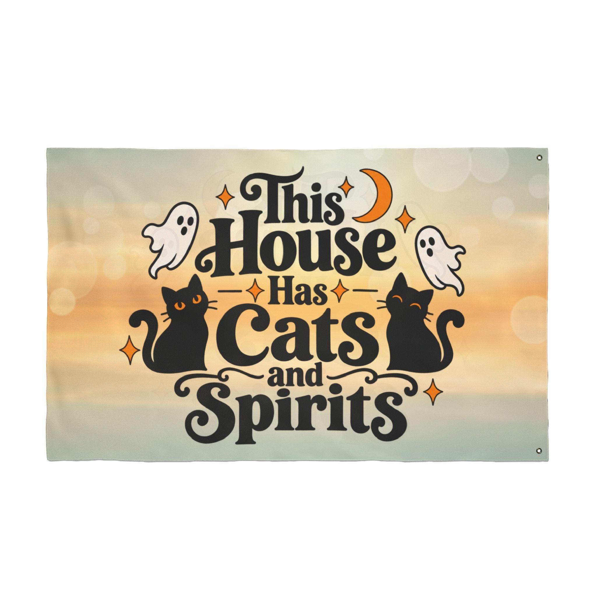 This House Has Cats and Spirits Double-Sided Flag