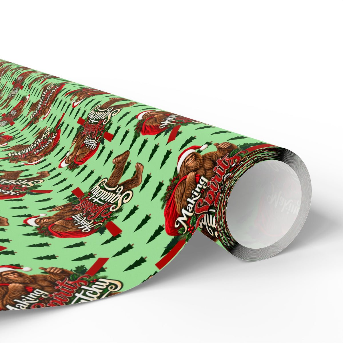 Making Spirits Squatchy Christmas Wrapping Paper | Bigfoot Holiday Gift Wrap