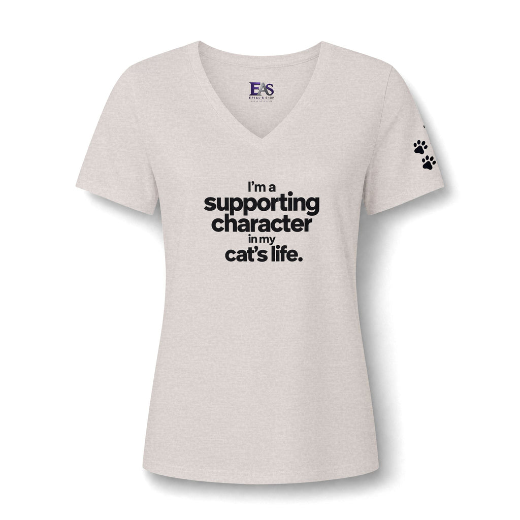 Supporting Character in My Cat’s Life Women’s V-Neck Tee