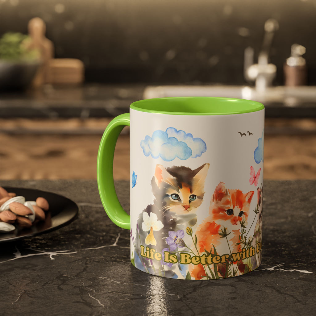 Life Is Better with Coffee and Cats Ceramic Mug