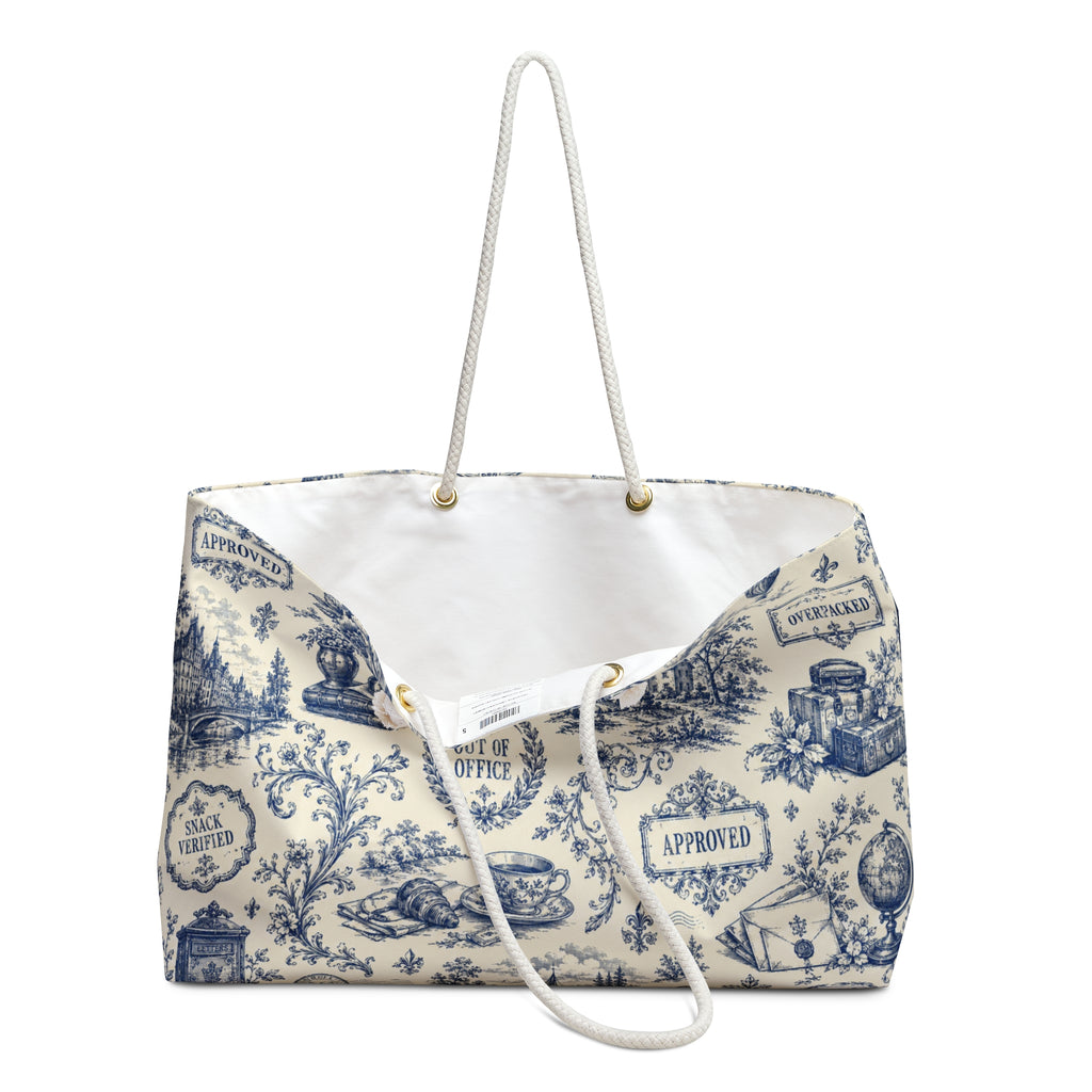 Faux Official Toile Weekender Bag
