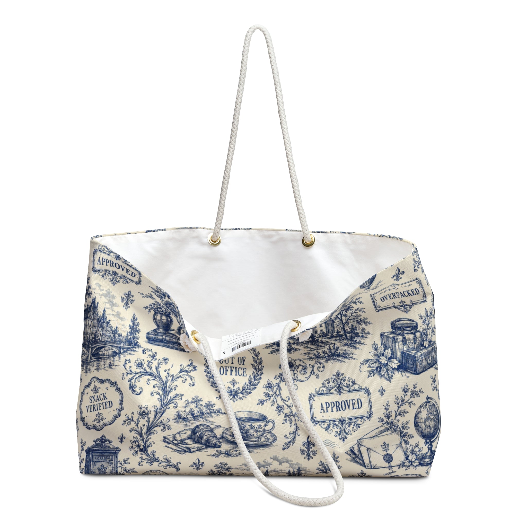 Faux Official Toile Weekender Bag